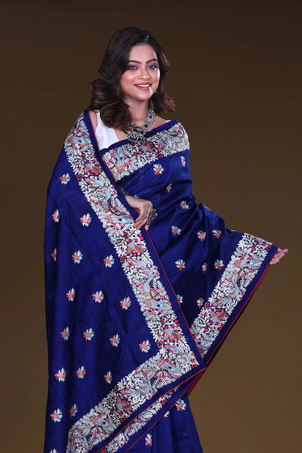 Semi Tussar Embroidery