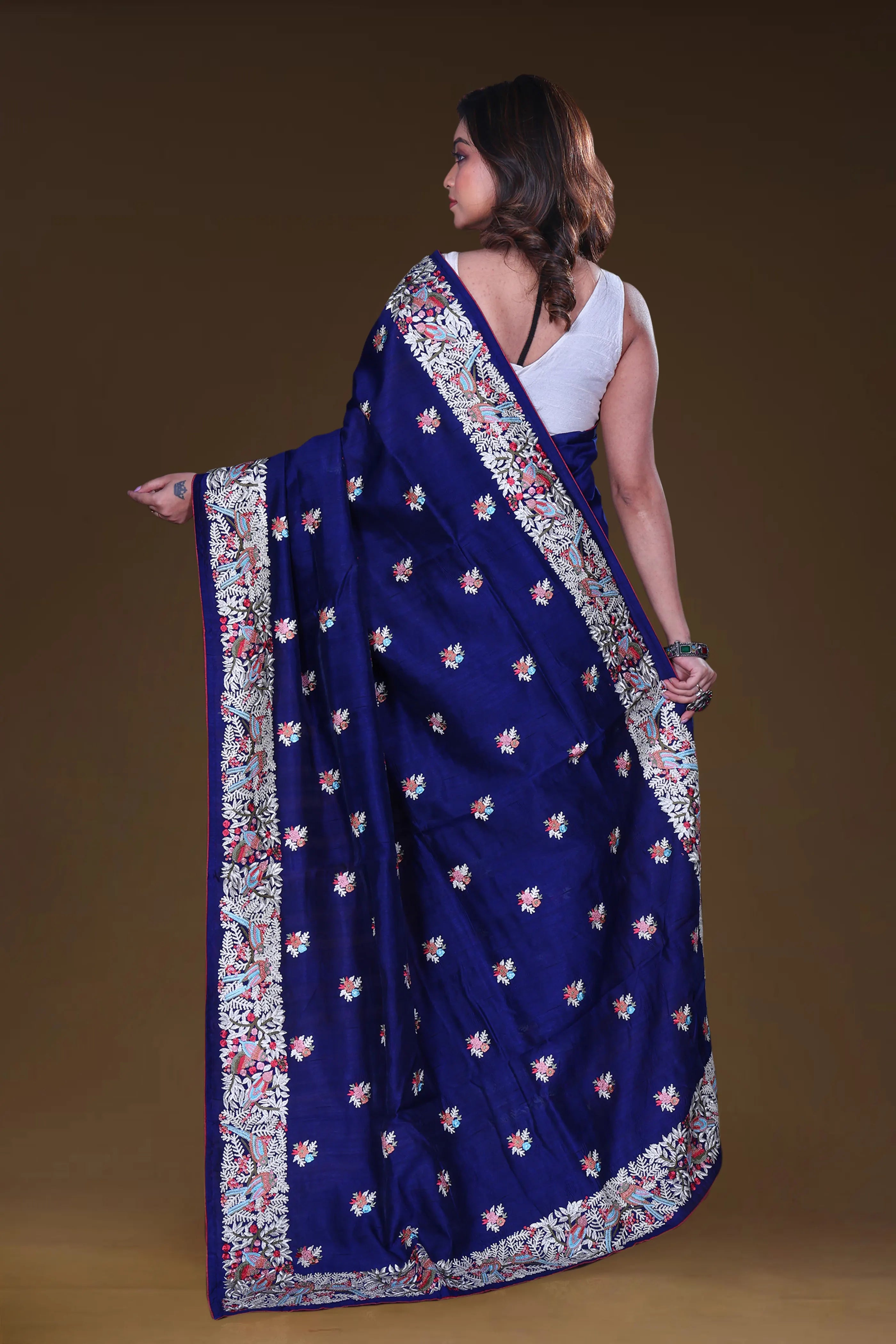 Semi Tussar Embroidery