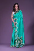 Semi Tussar Cutwork