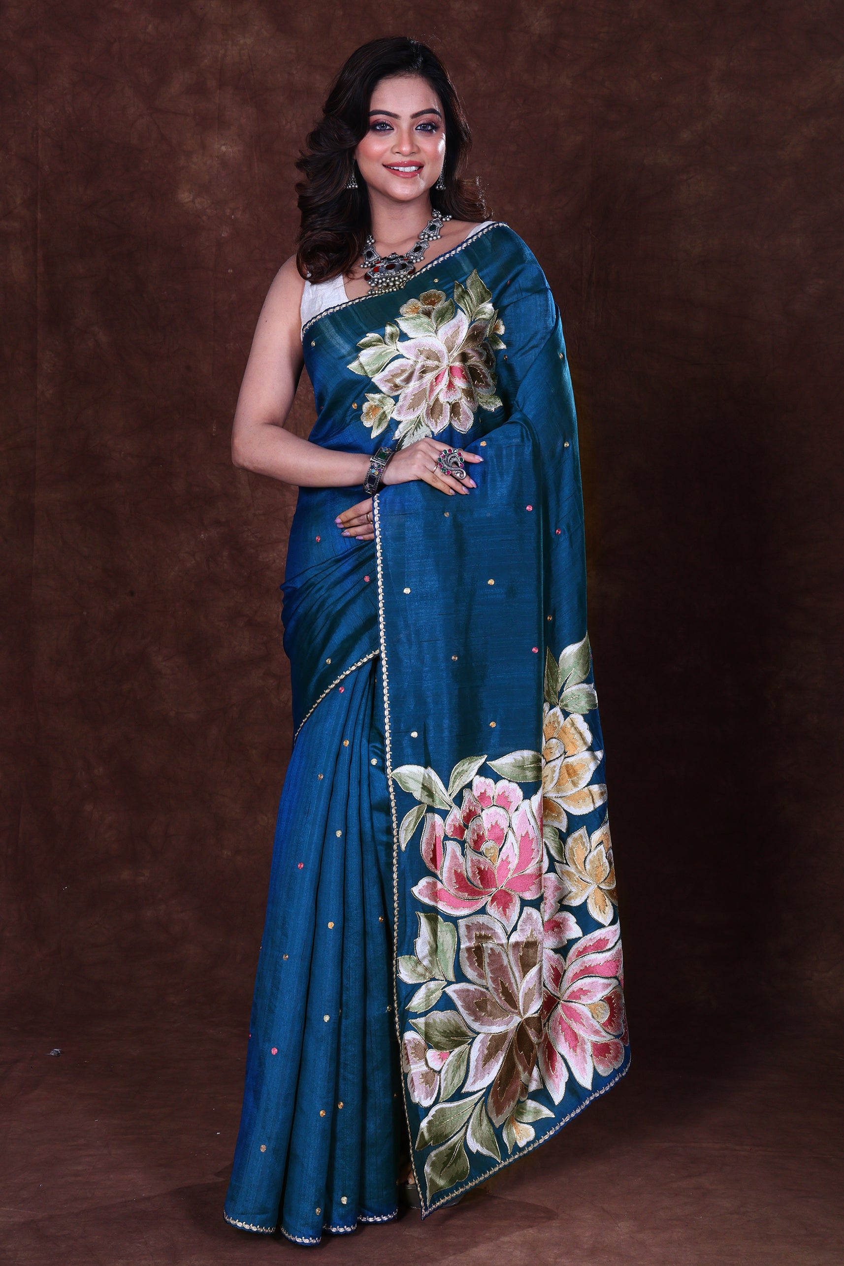 Semi Tussar Embroidery