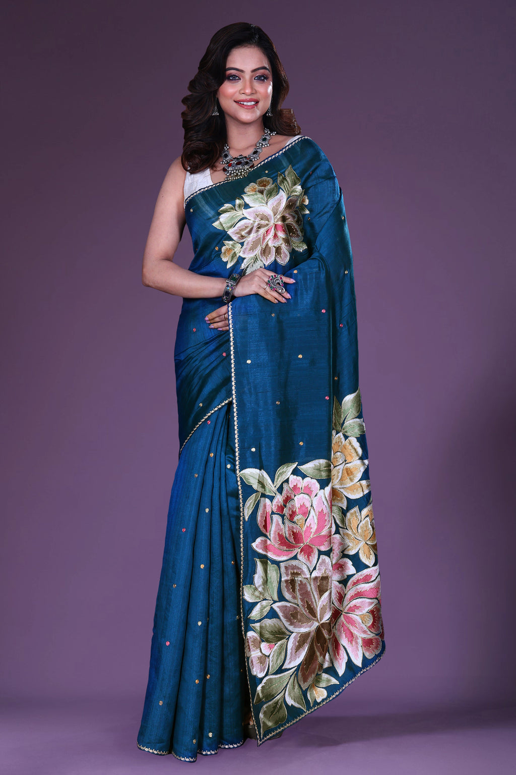 Semi Tussar Embroidery