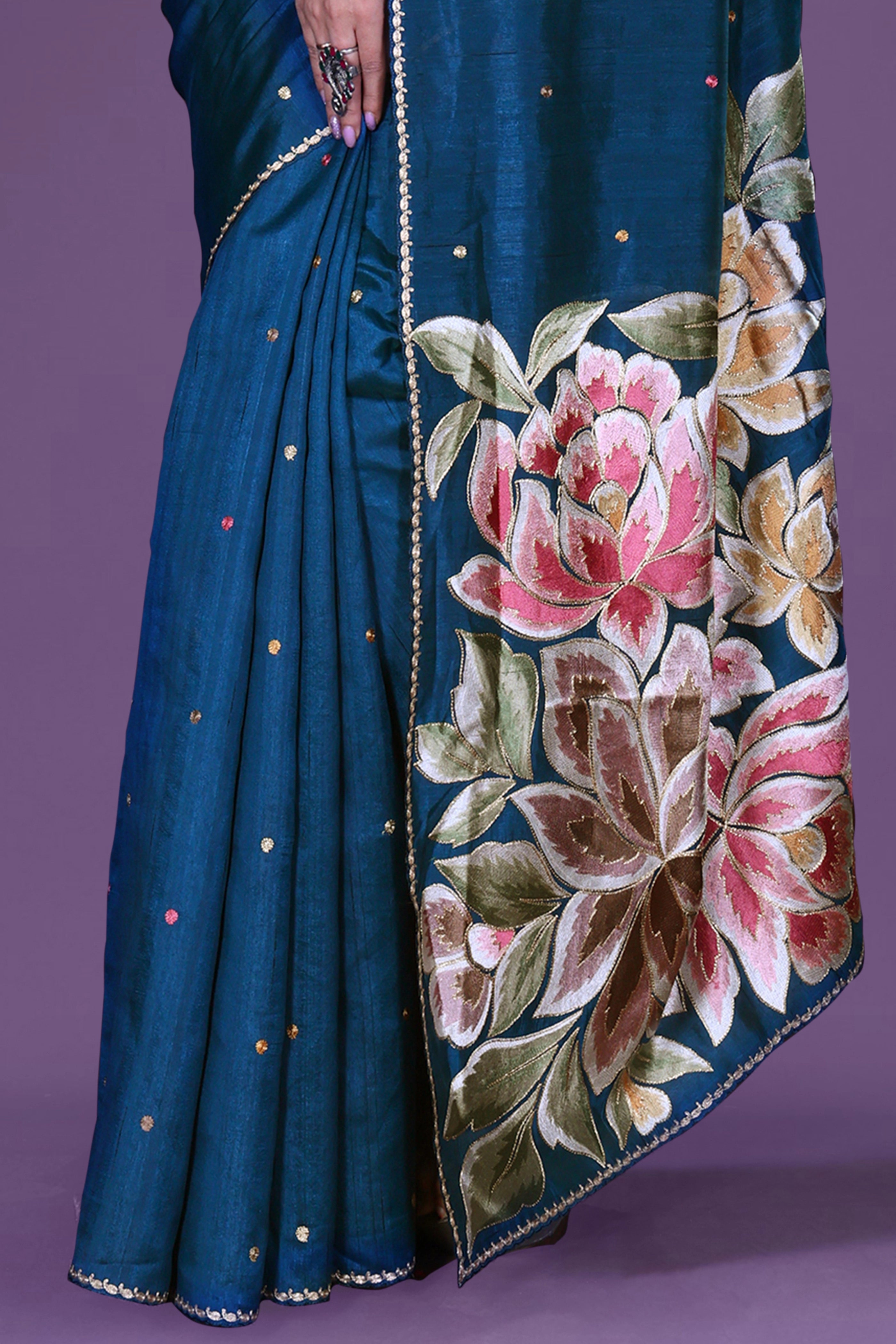 Semi Tussar Embroidery