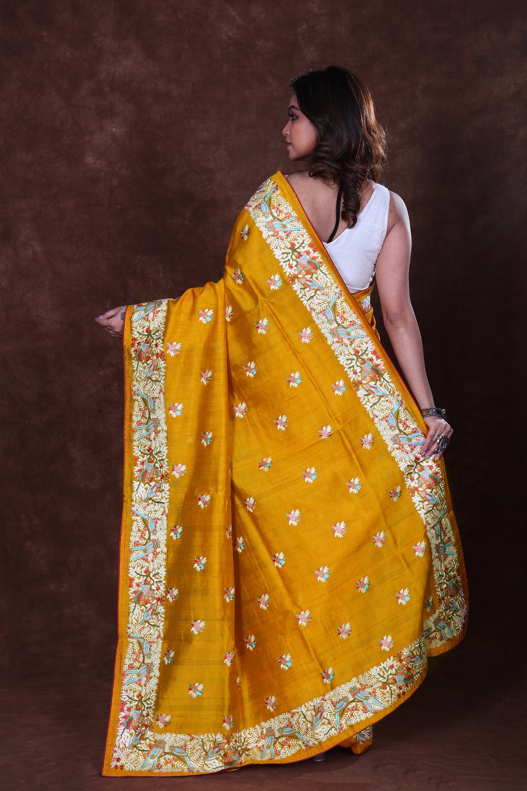 Semi Tussar Embroidery