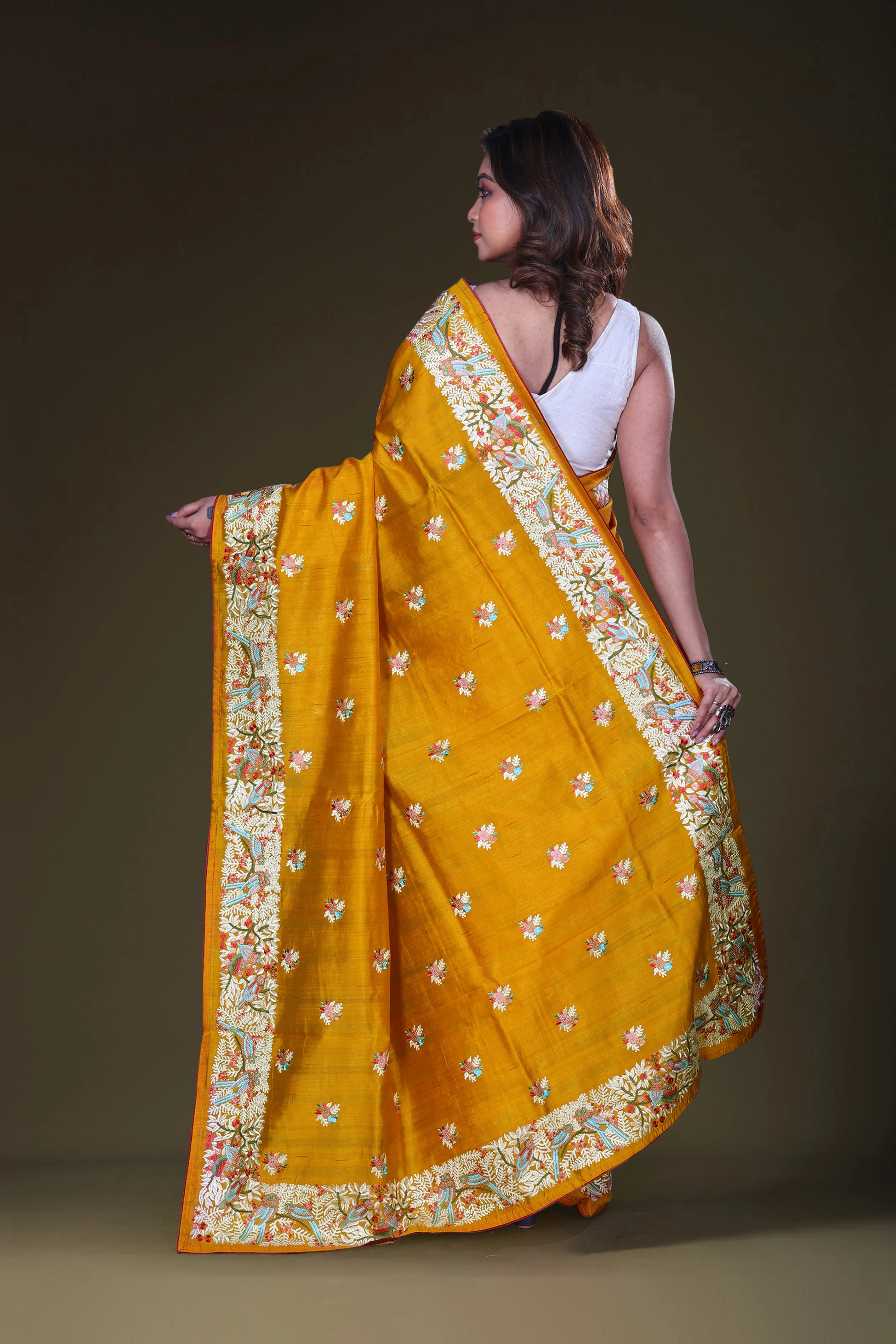 Semi Tussar Embroidery