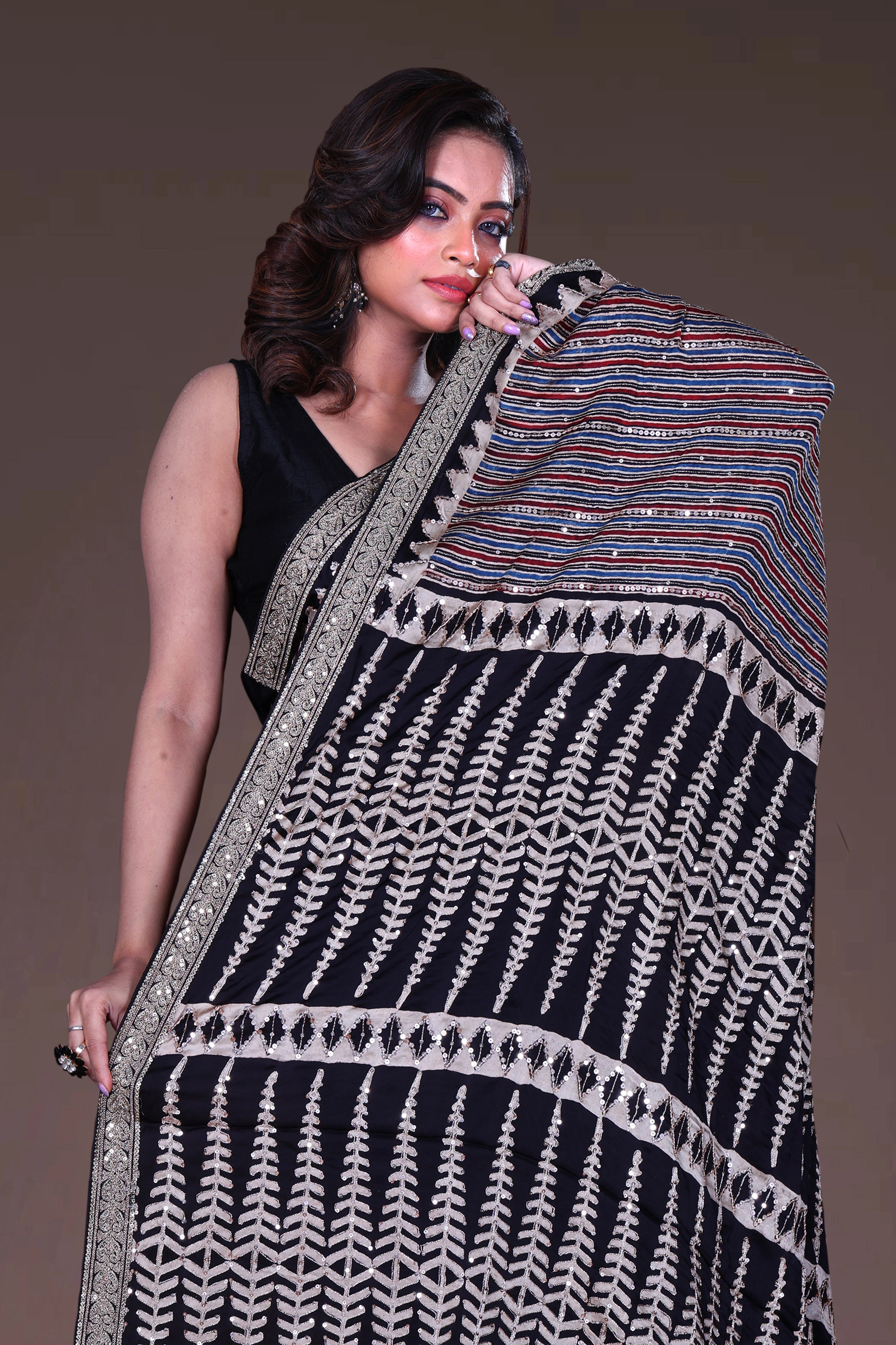 Ajrakh Embroidered