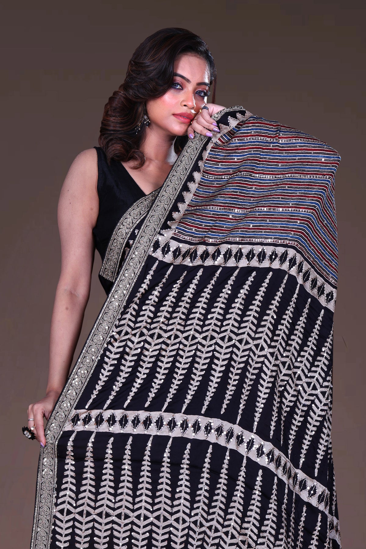 Ajrakh Embroidered