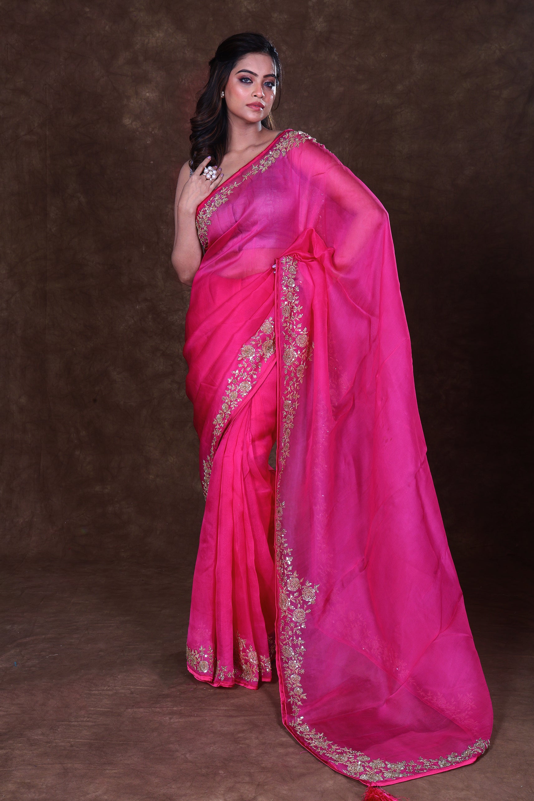 Pure Organza Zardosi Work