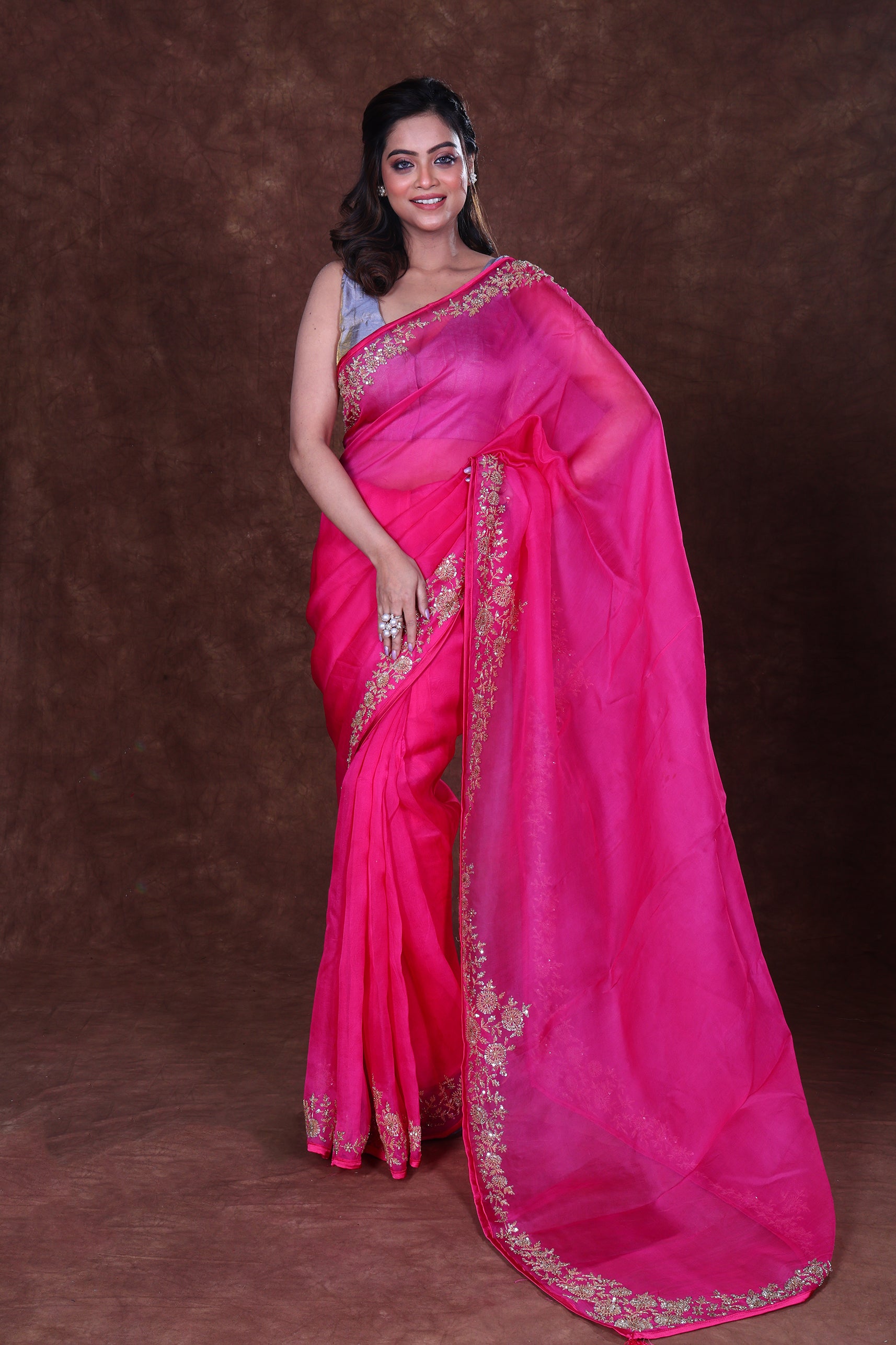 Pure Organza Zardosi Work