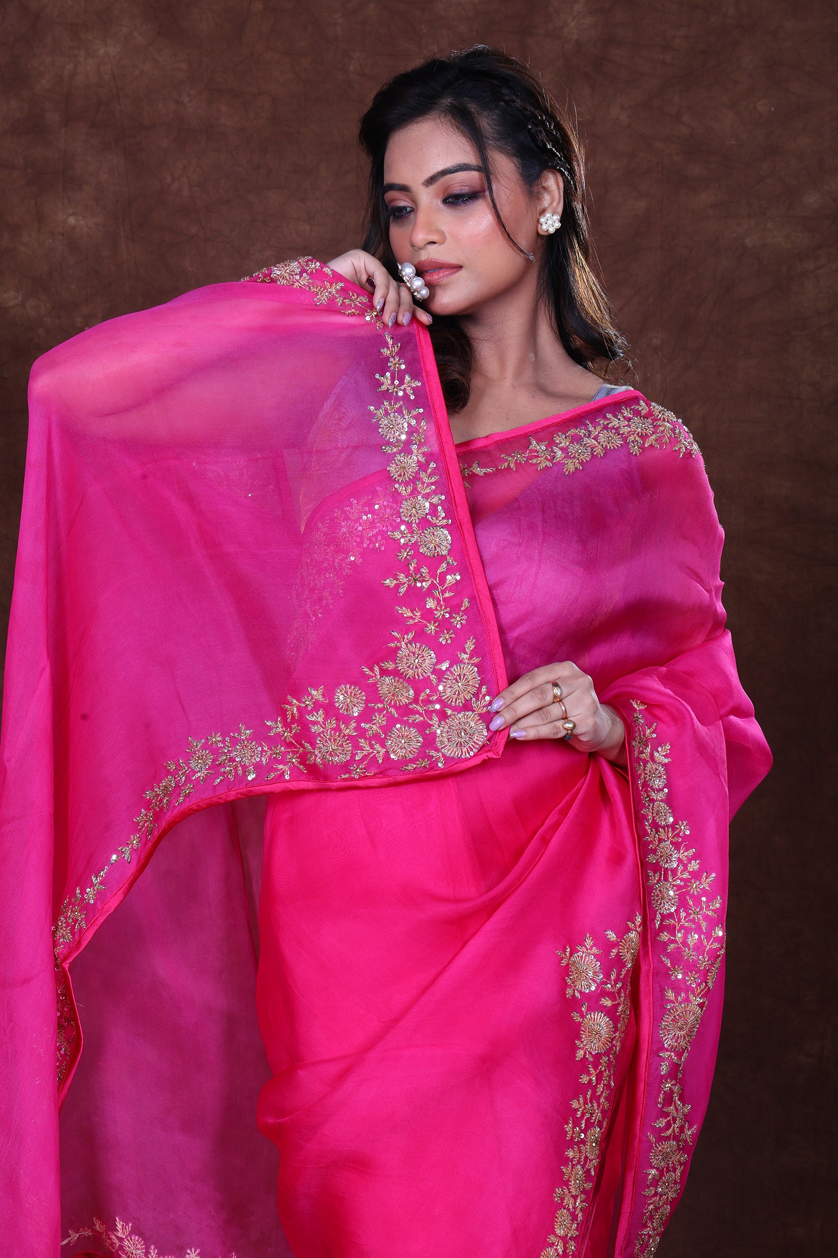 Pure Organza Zardosi Work