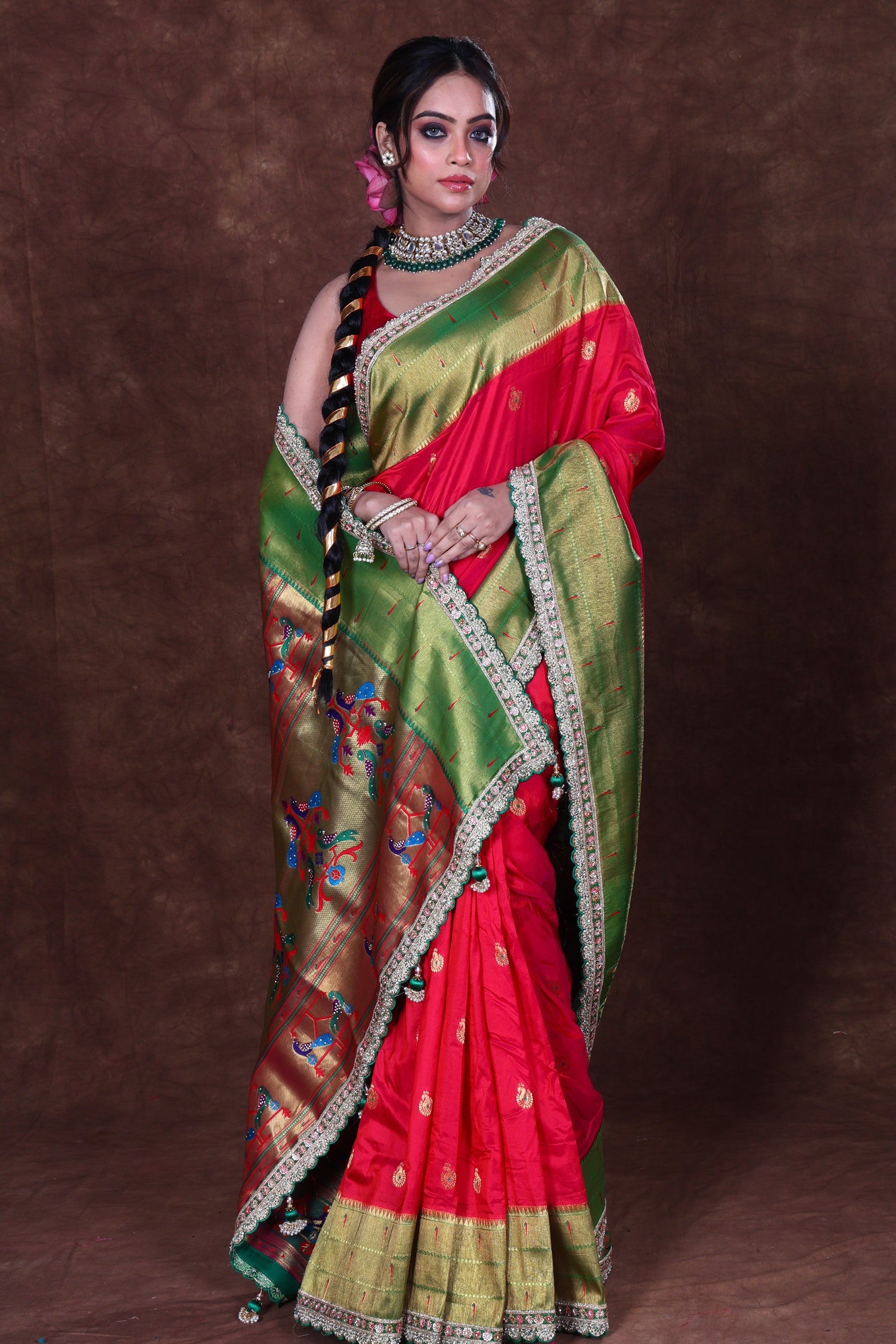 Exclusive Semi Paithani With Designer Border