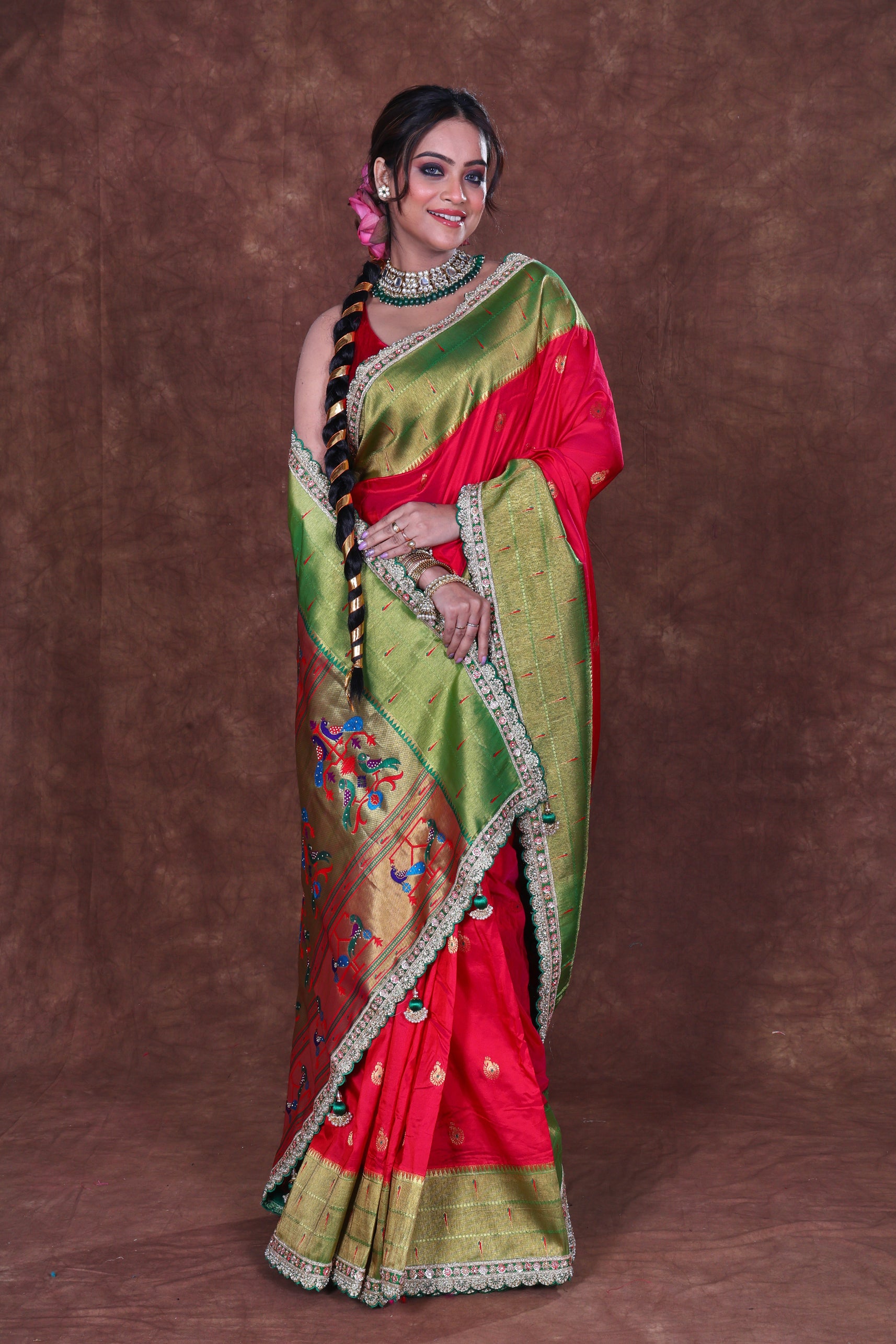 Exclusive Semi Paithani With Designer Border