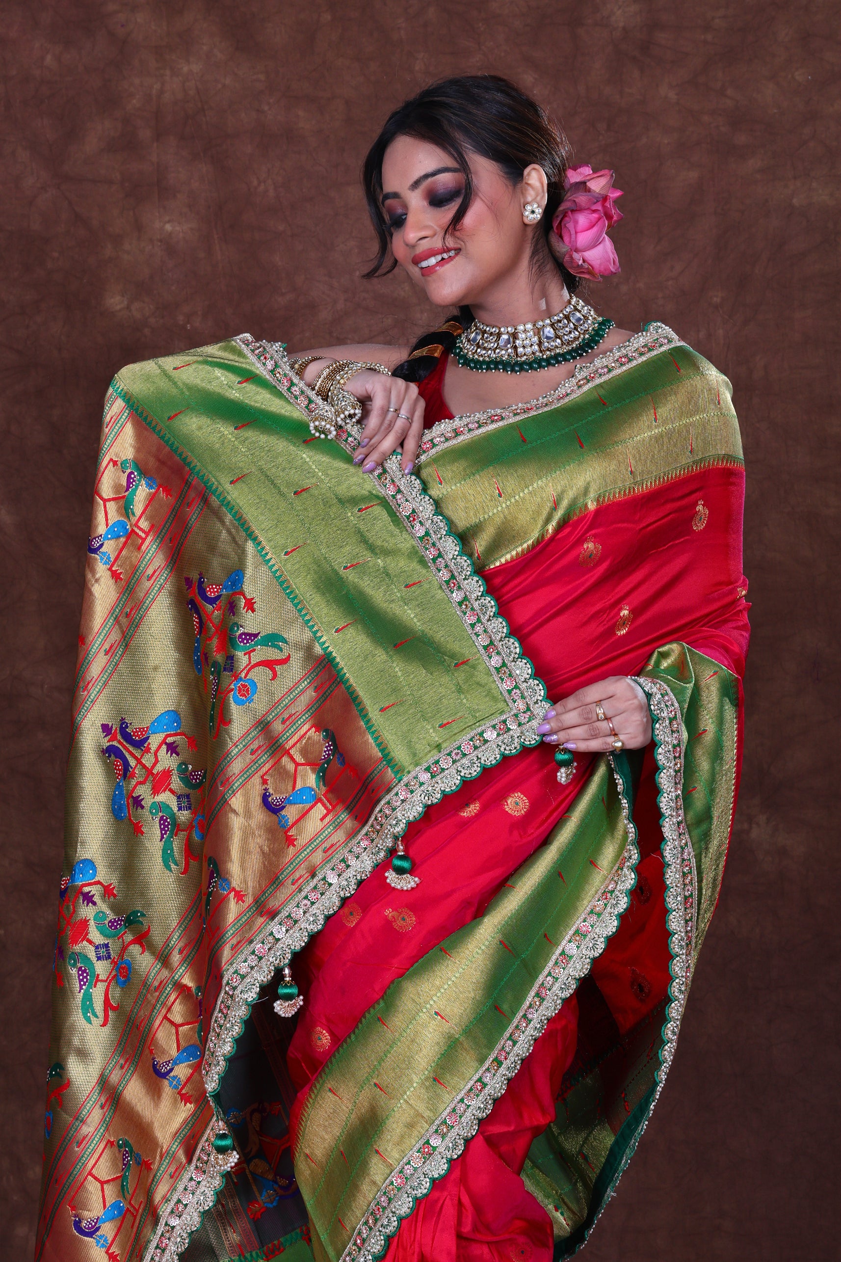 Exclusive Semi Paithani With Designer Border