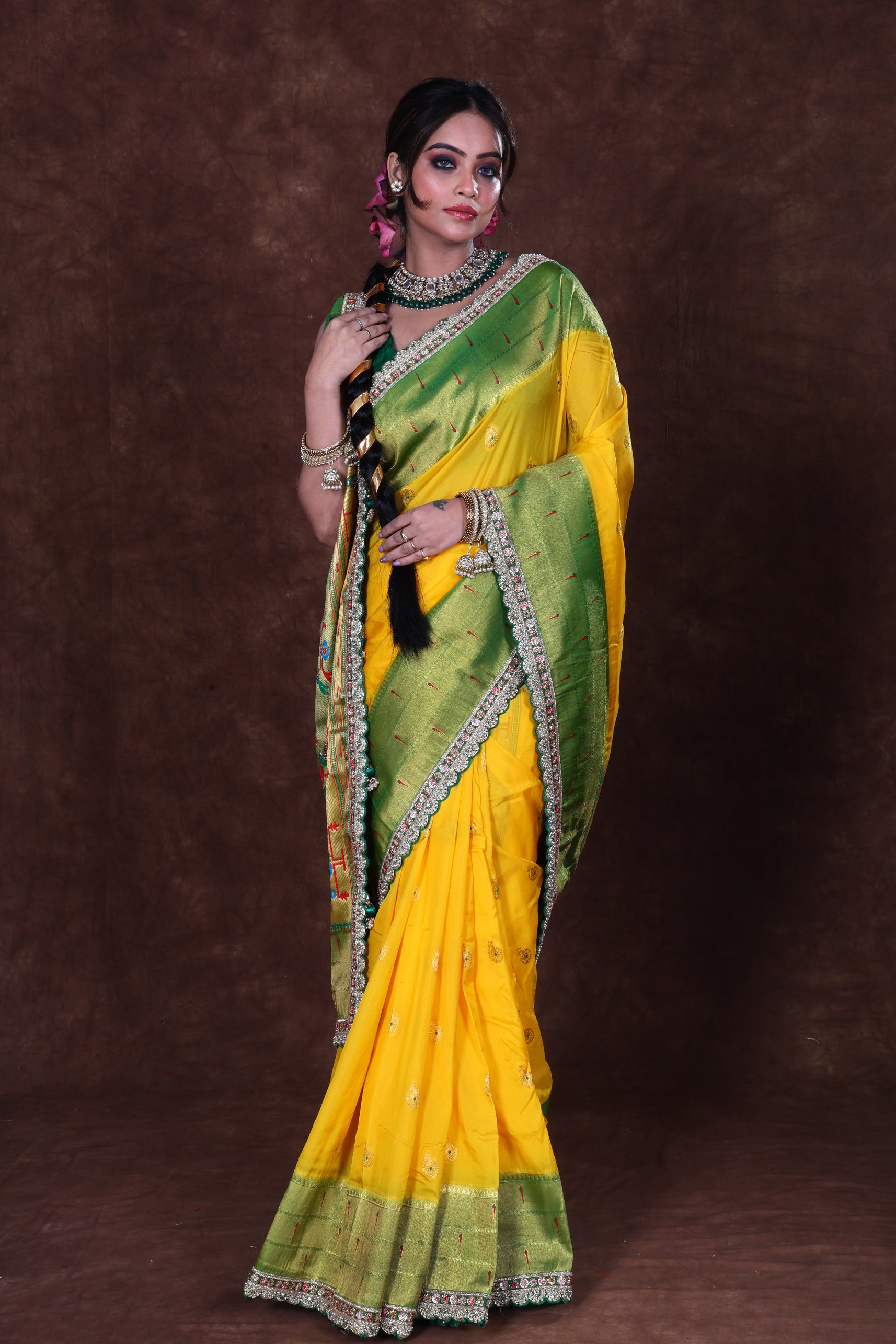 Exclusive Semi Paithani With Designer Border