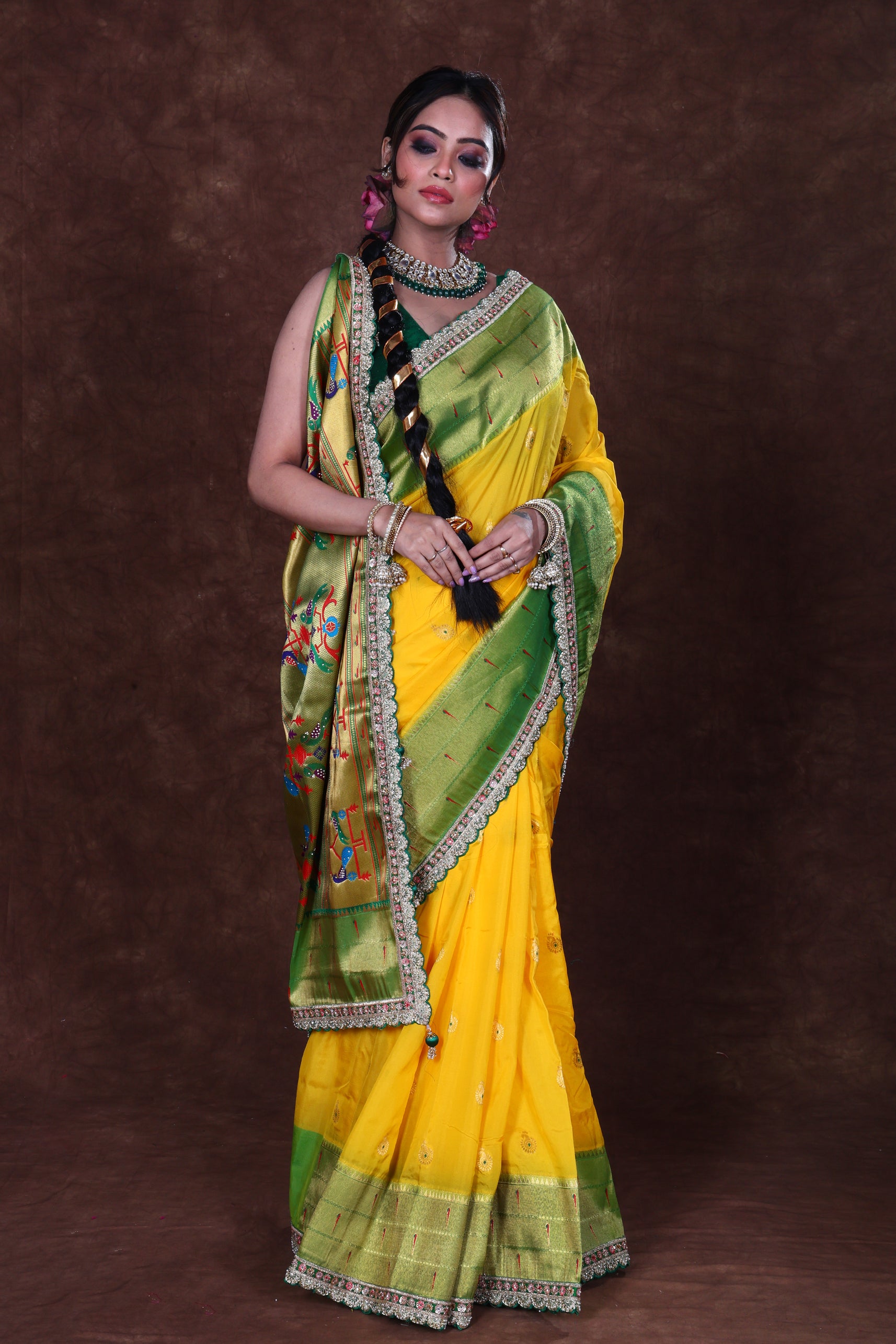 Exclusive Semi Paithani With Designer Border