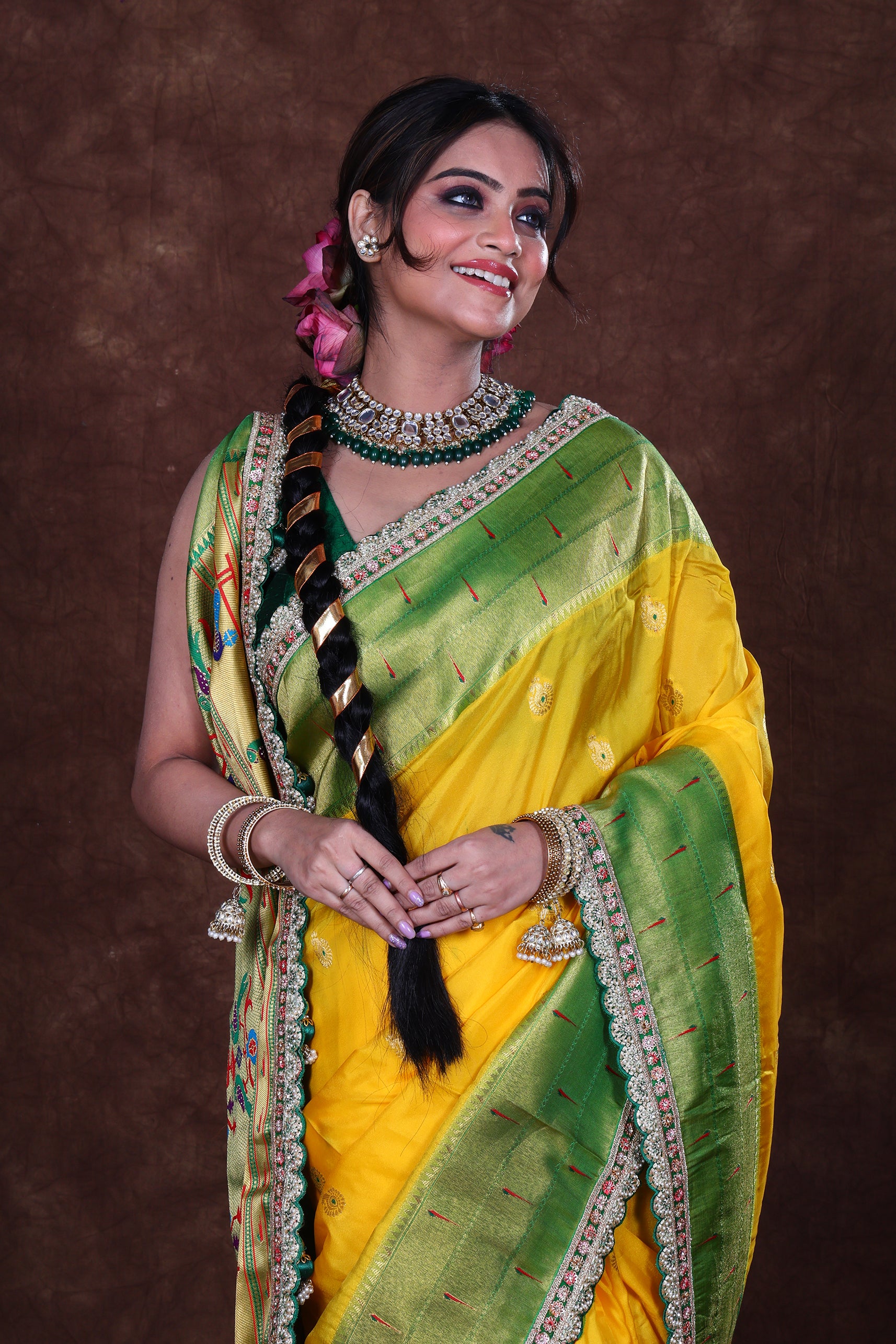 Exclusive Semi Paithani With Designer Border