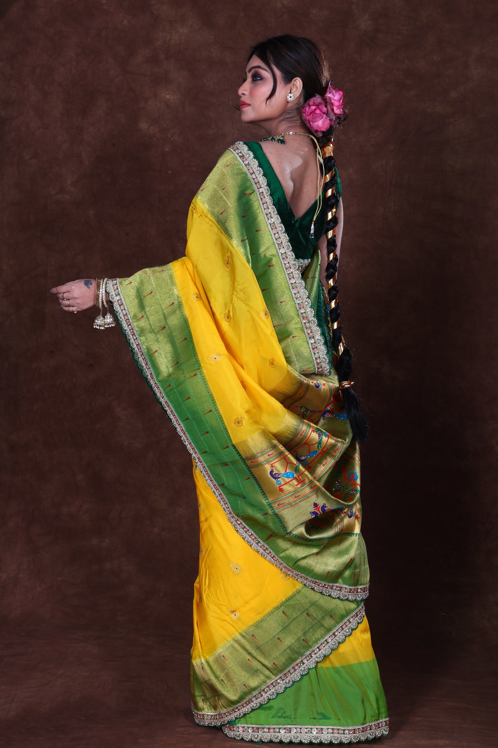 Exclusive Semi Paithani With Designer Border