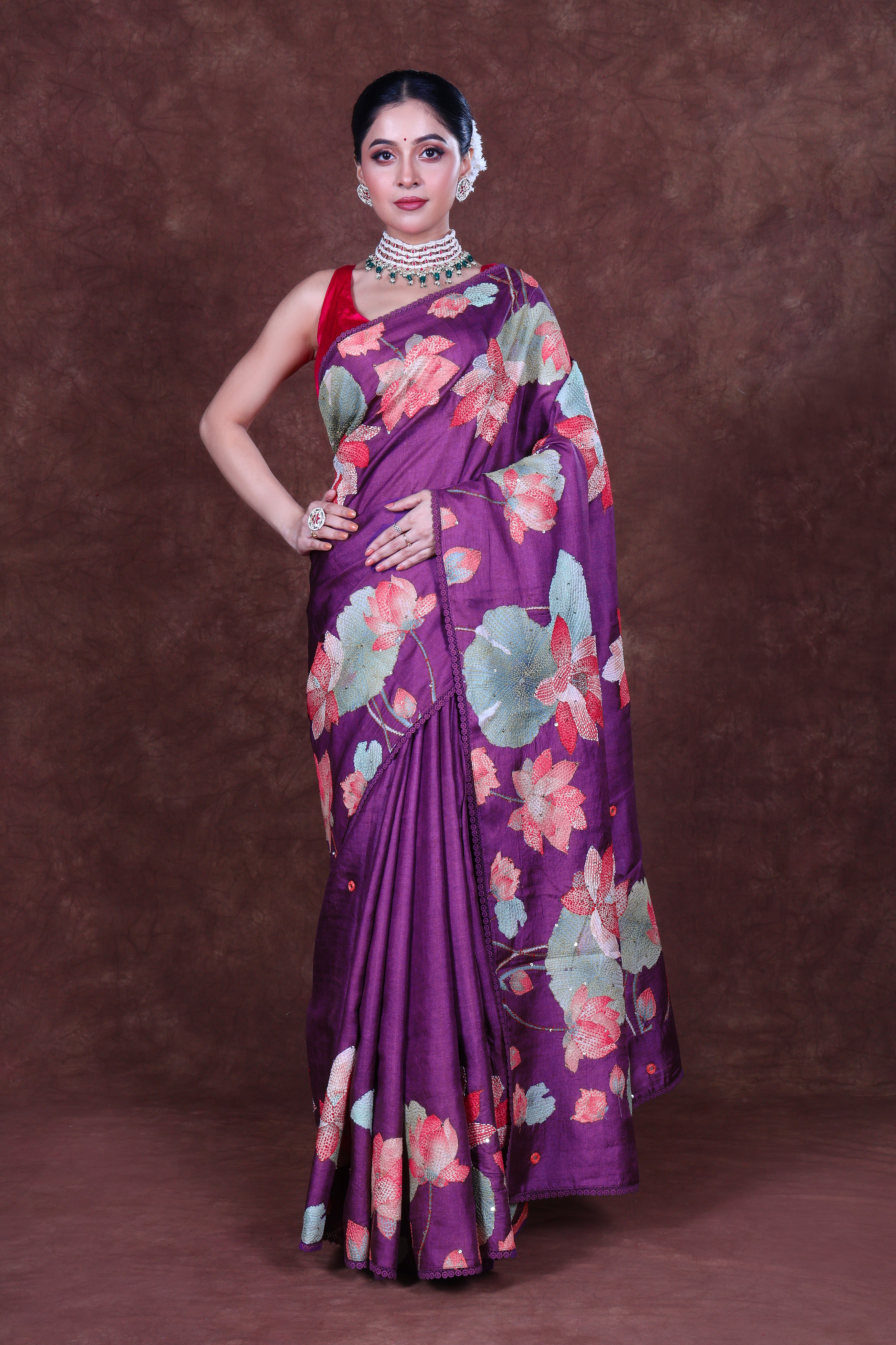 Tussar Hand Embroidery