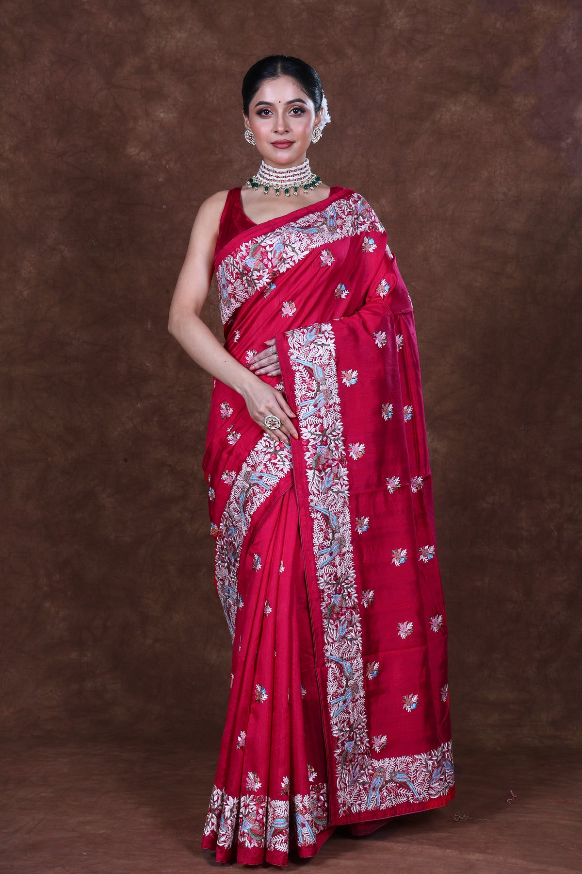 Semi Tussar Embroidery