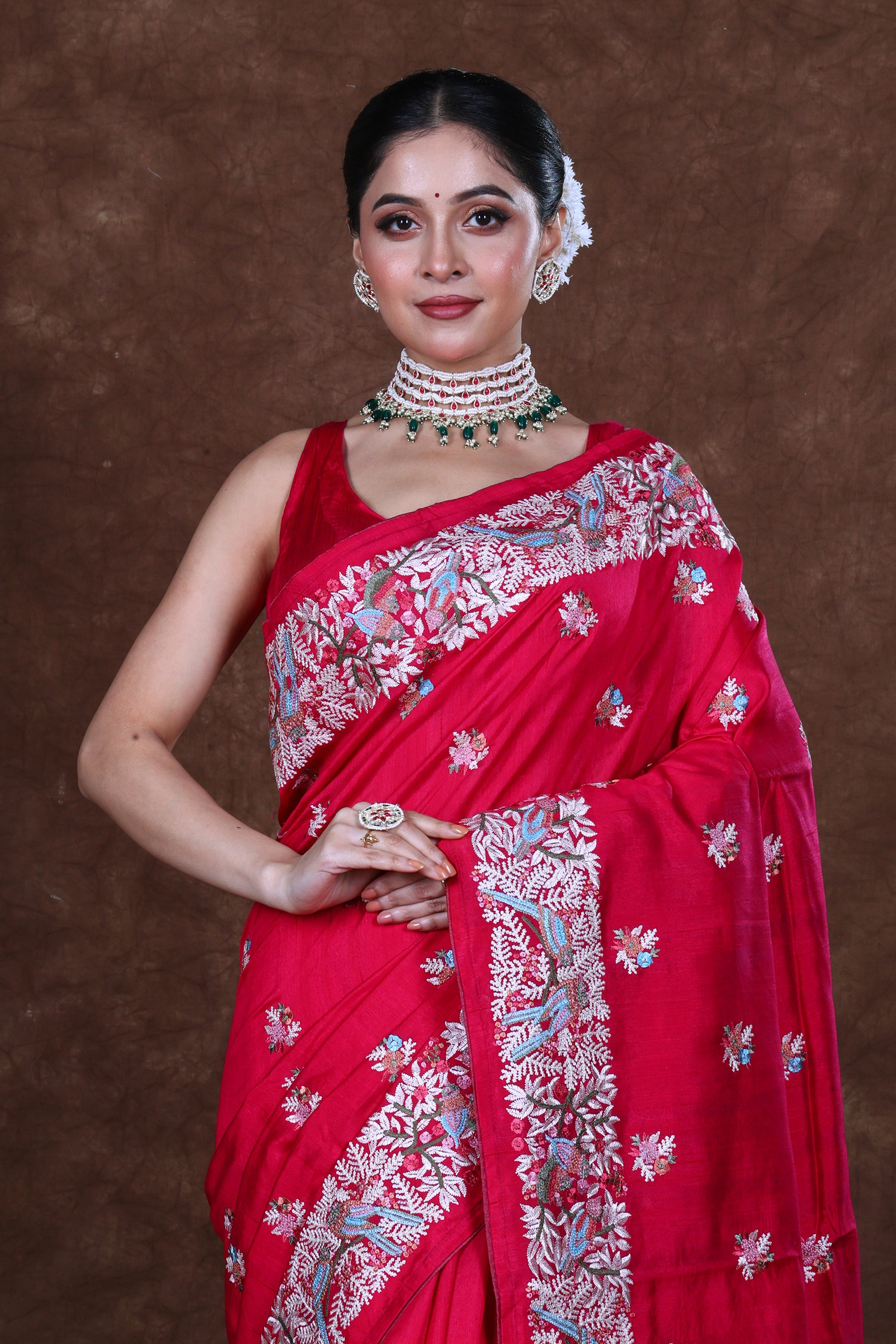 Semi Tussar Embroidery