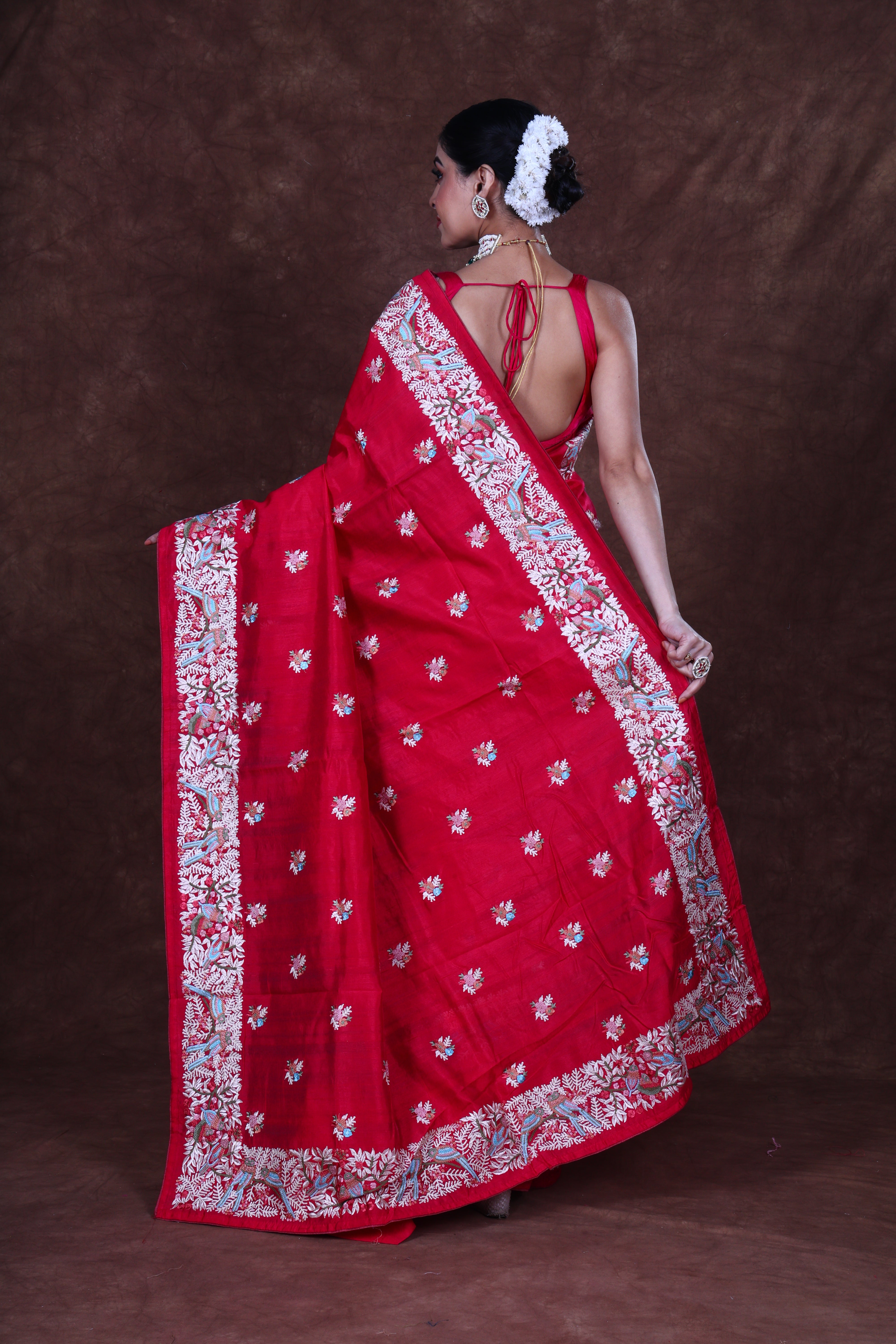 Semi Tussar Embroidery