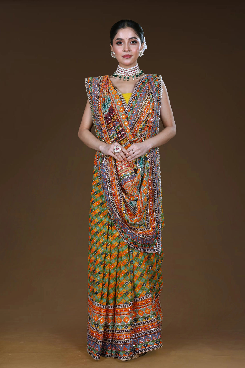 Chiffon Mirror Work