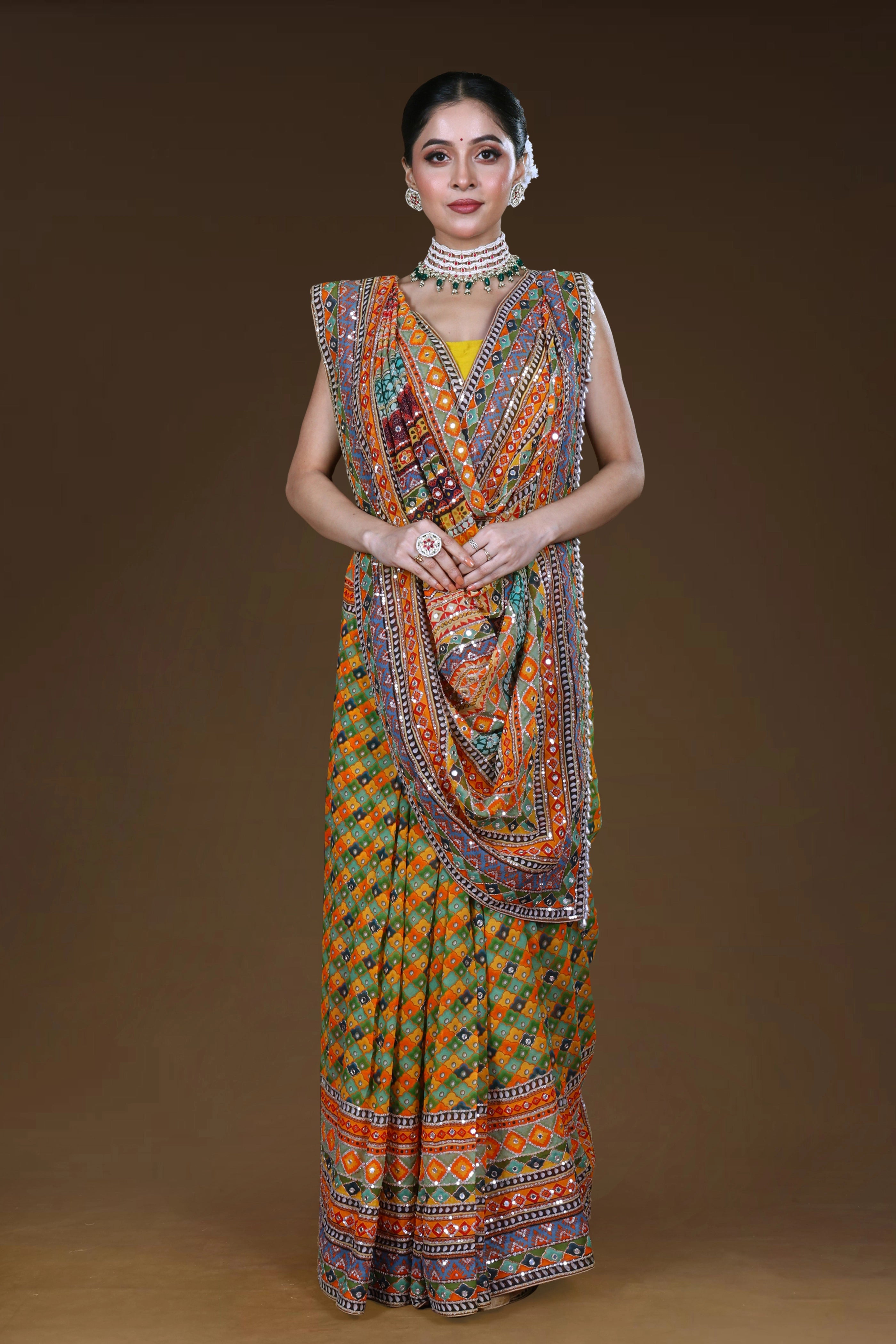 Chiffon Mirror Work