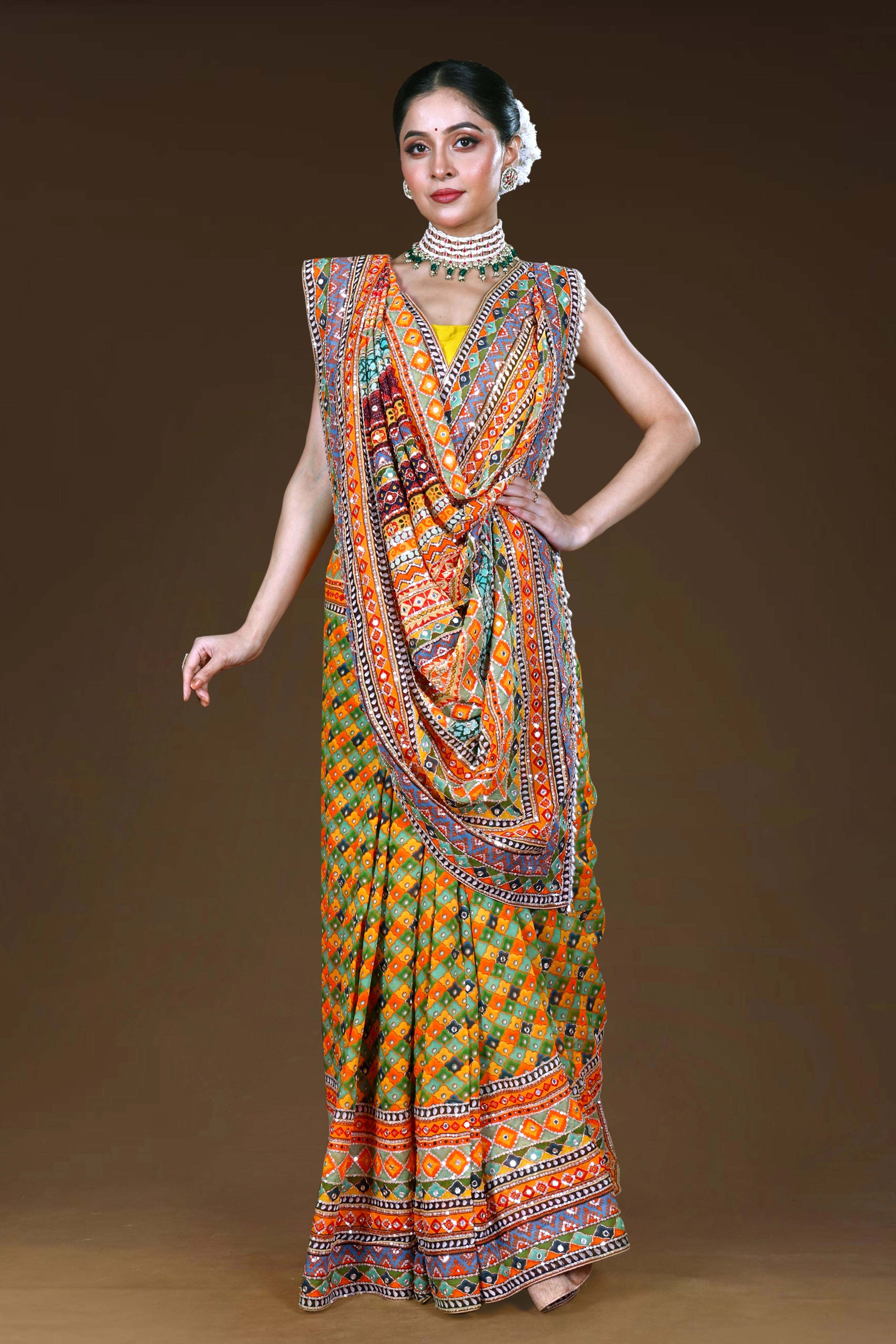 Chiffon Mirror Work