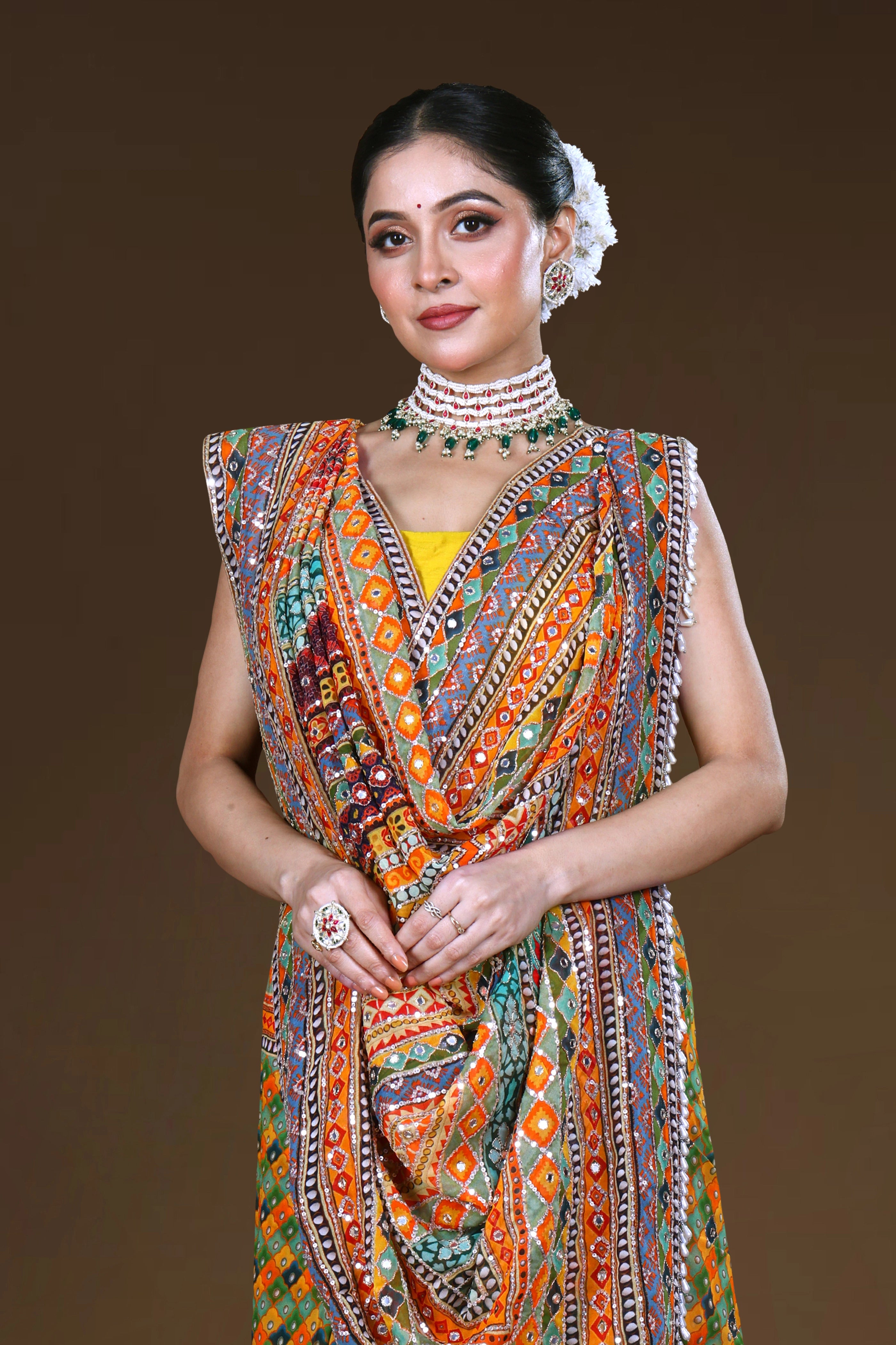 Chiffon Mirror Work