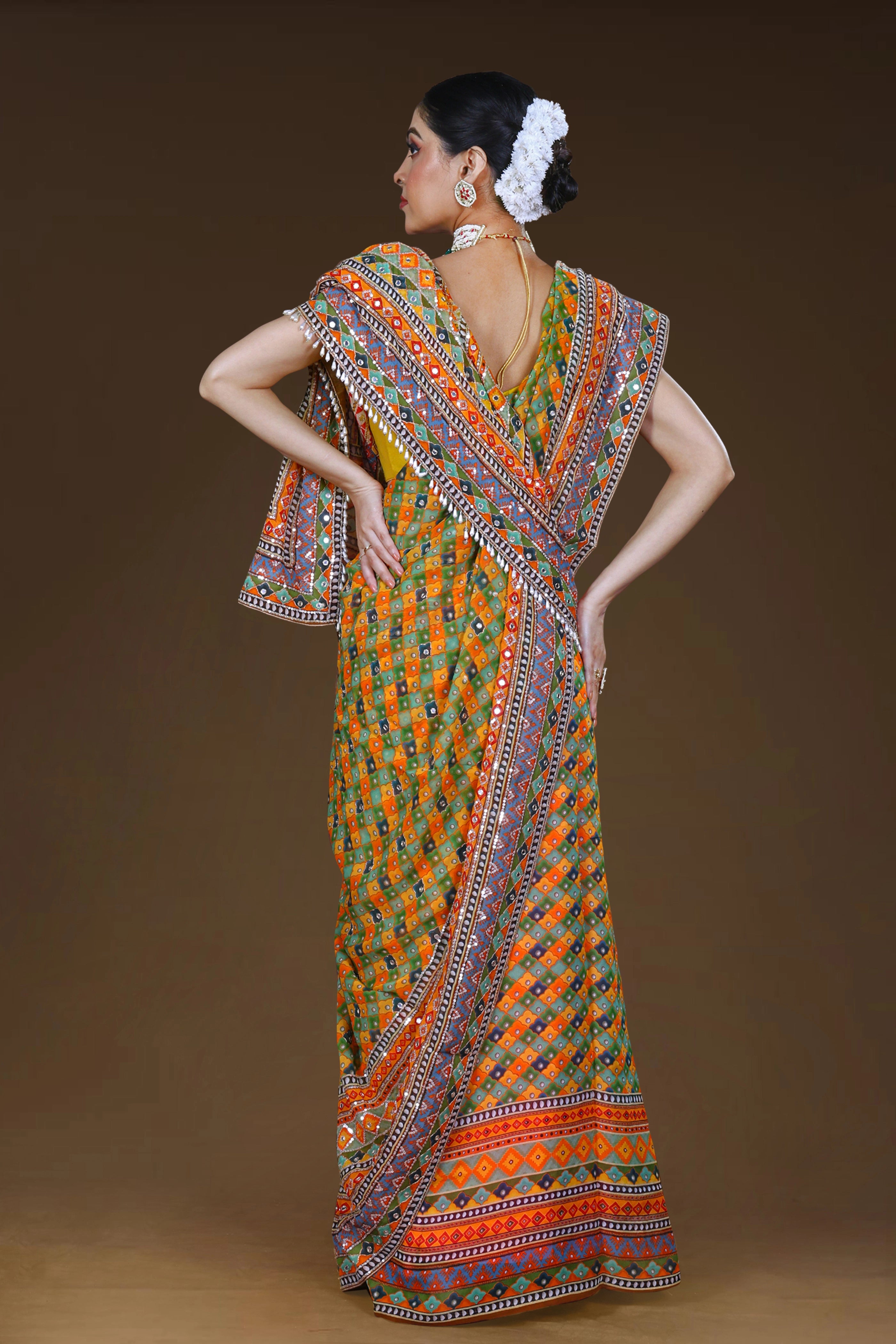 Chiffon Mirror Work