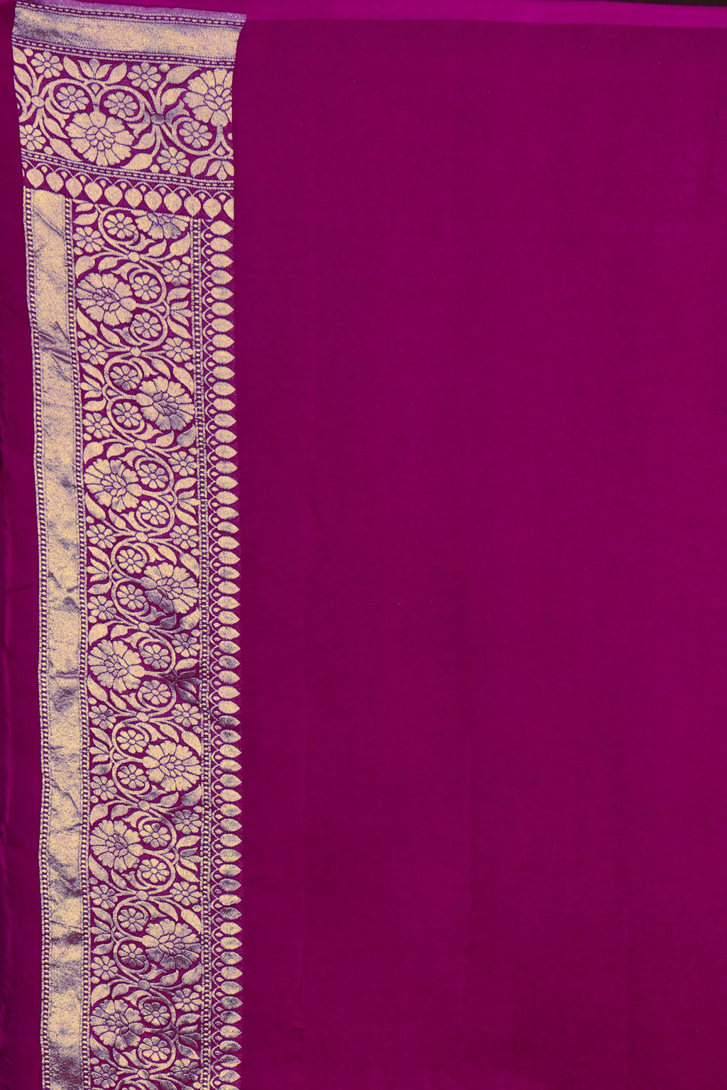 Purple Georgette Banarasi Saree With Blouse Piece
