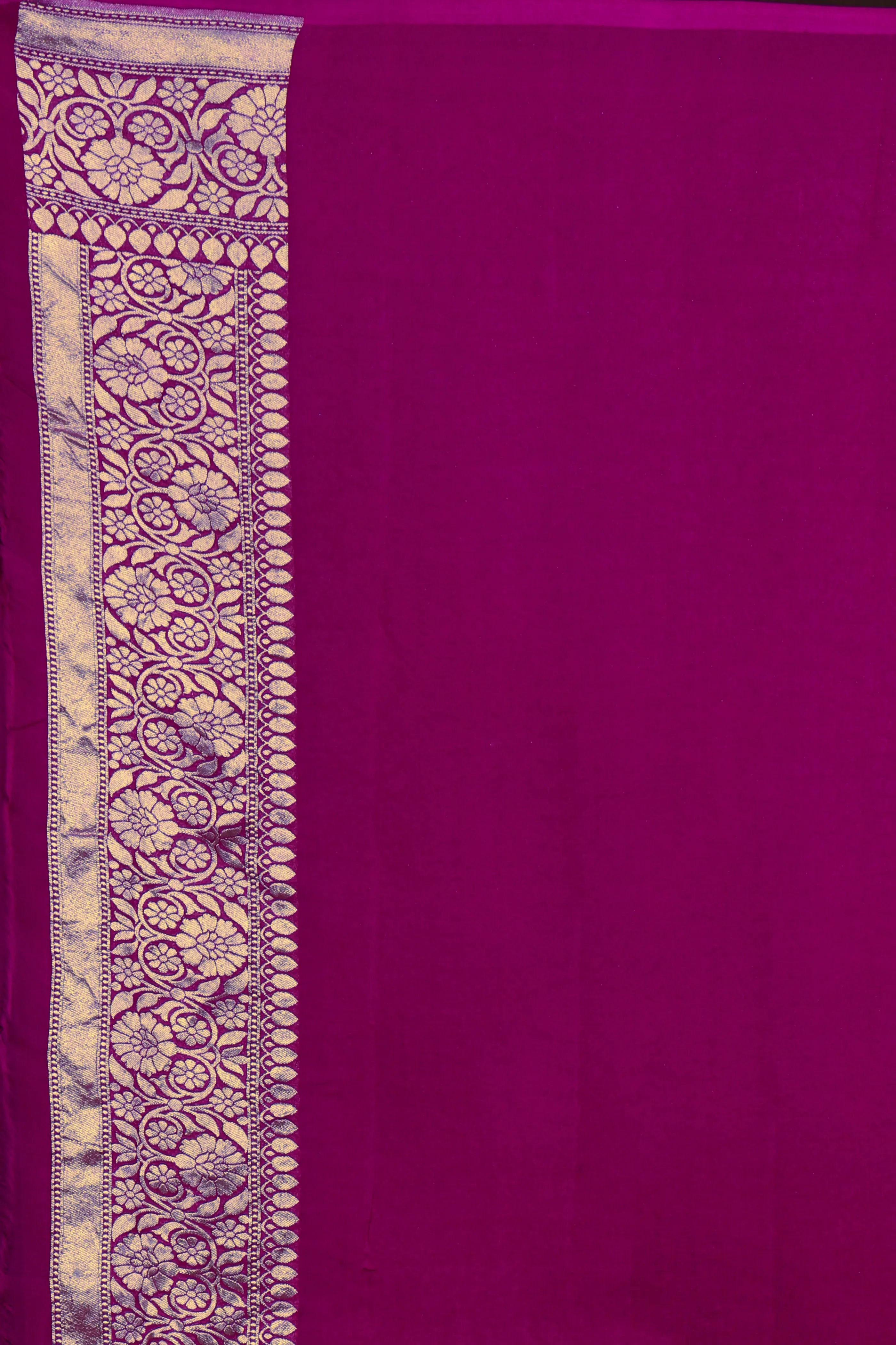 Purple Georgette Banarasi Saree With Blouse Piece