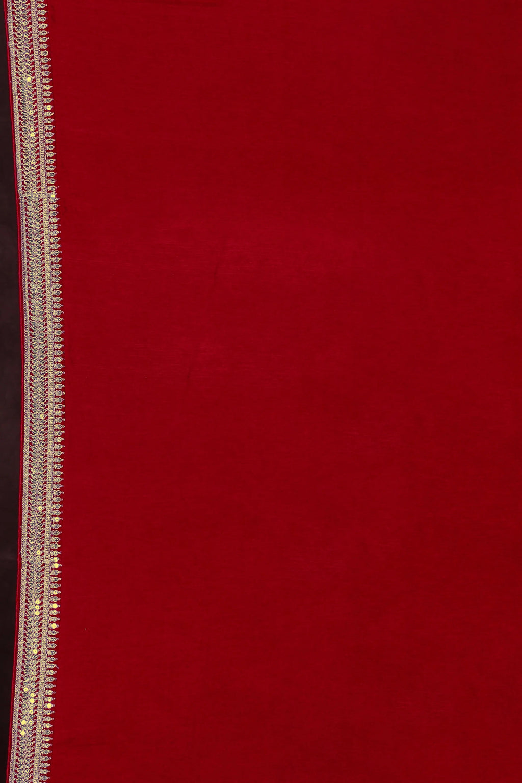 White & Red Semi Chiffon Banarasi With Blouse Piece