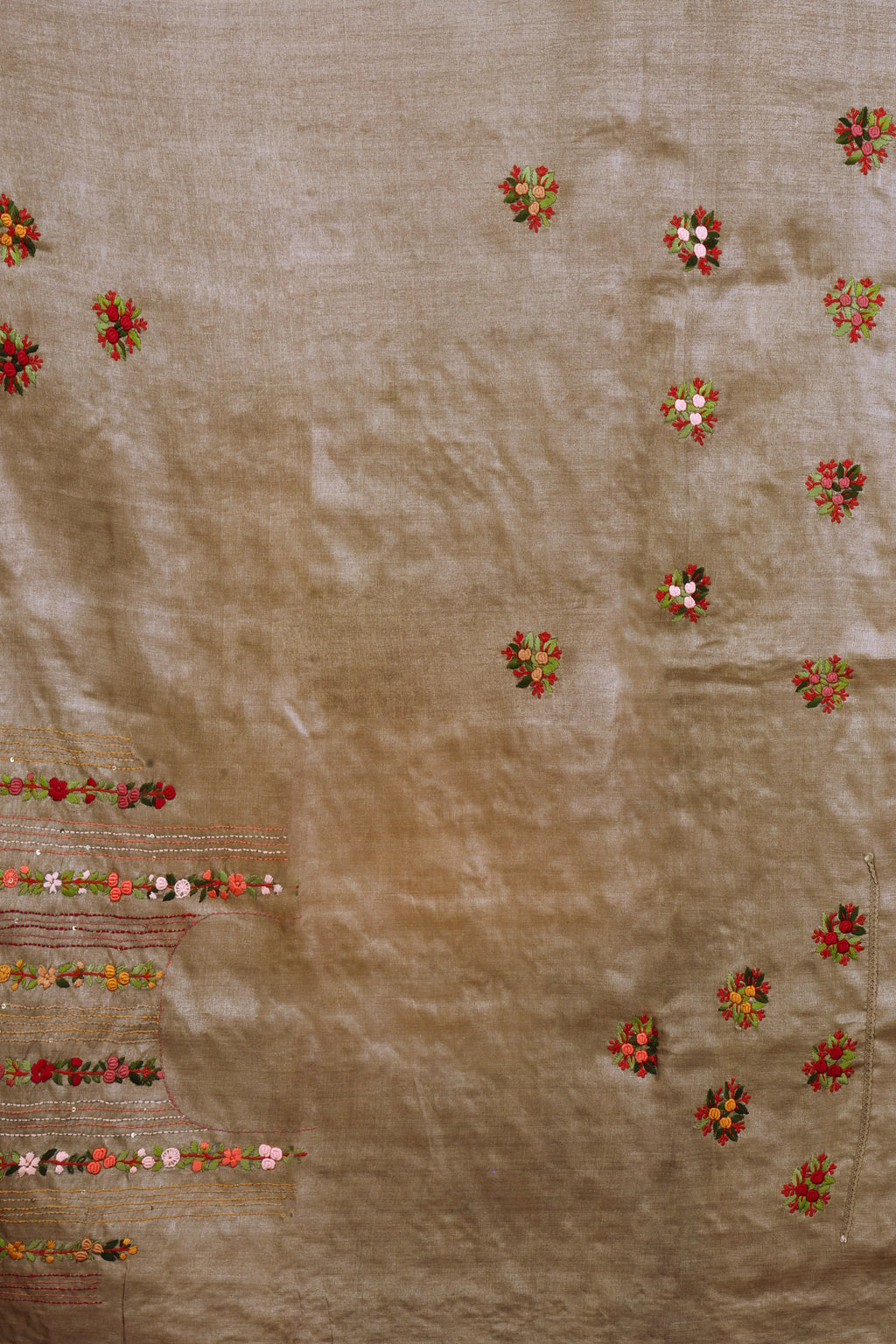 Light Brown Tussar Saree With Blouse Piece