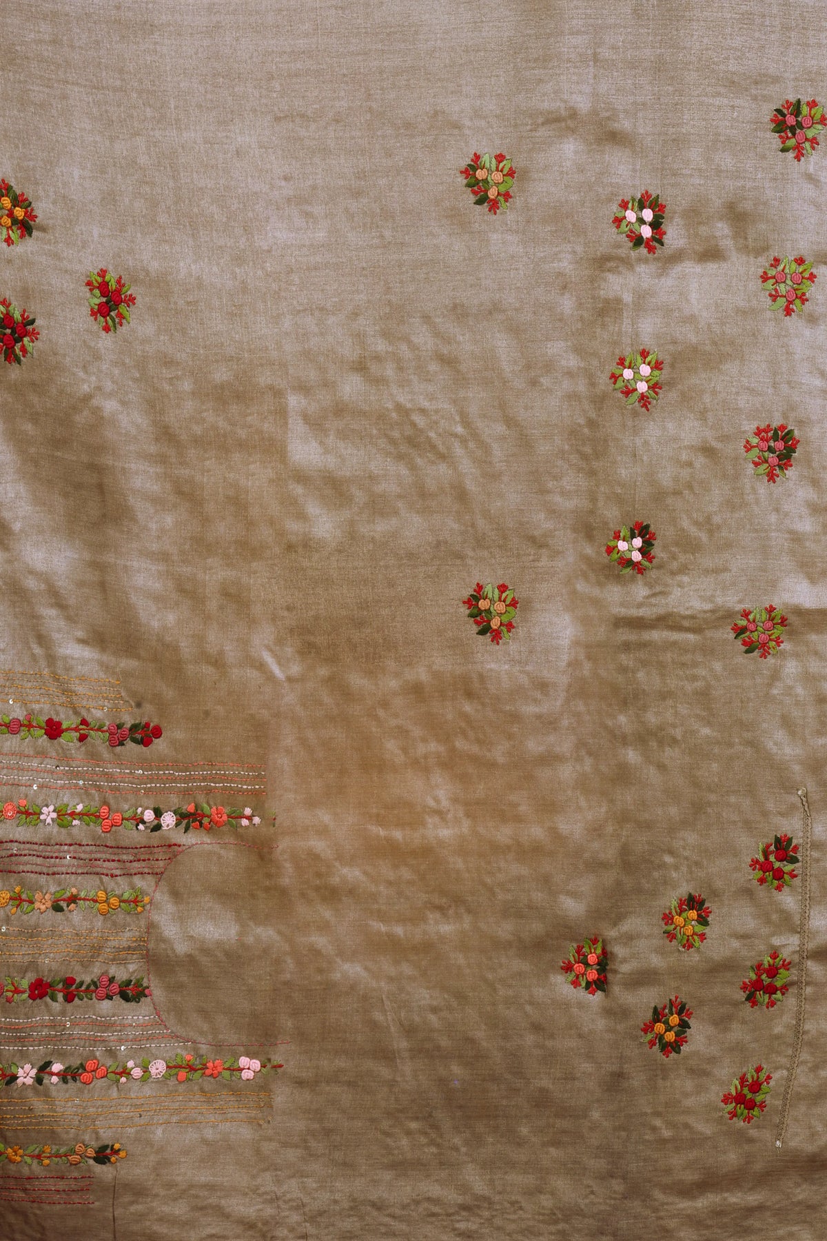 Light Brown Tussar Saree With Blouse Piece