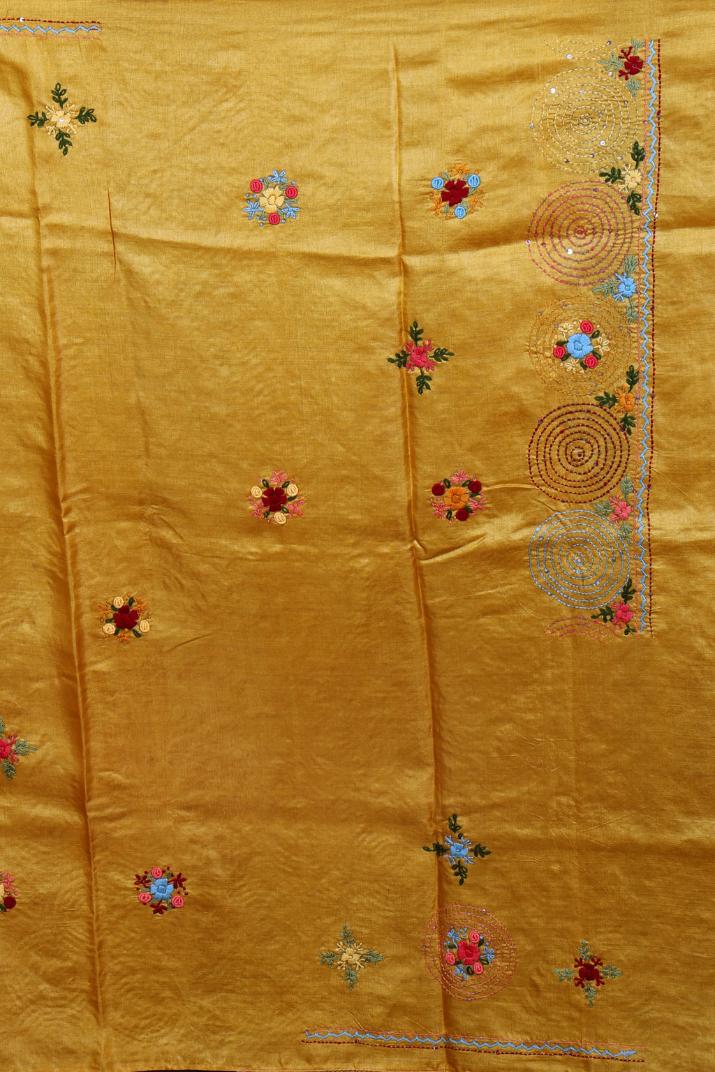Mustard Yellow Tussar Saree With Blouse Piece