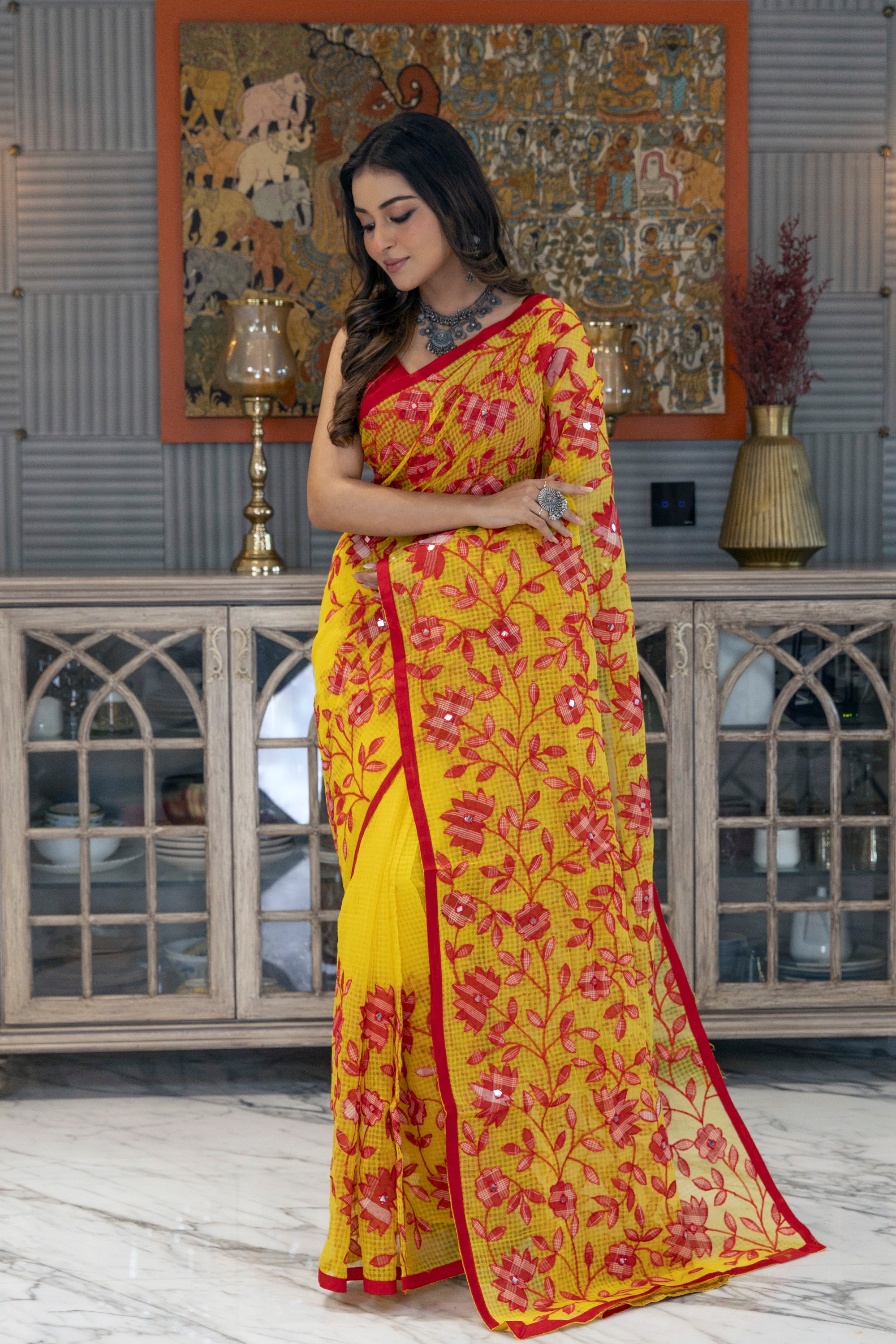 Resham Check Embroidery