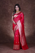 Rani Kora Banarasi Saree With Blouse Piece