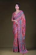 Rani Blended Chiffon Saree With Blouse Piece