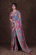 MultiColor Crepe Satin Saree With Blouse Piece