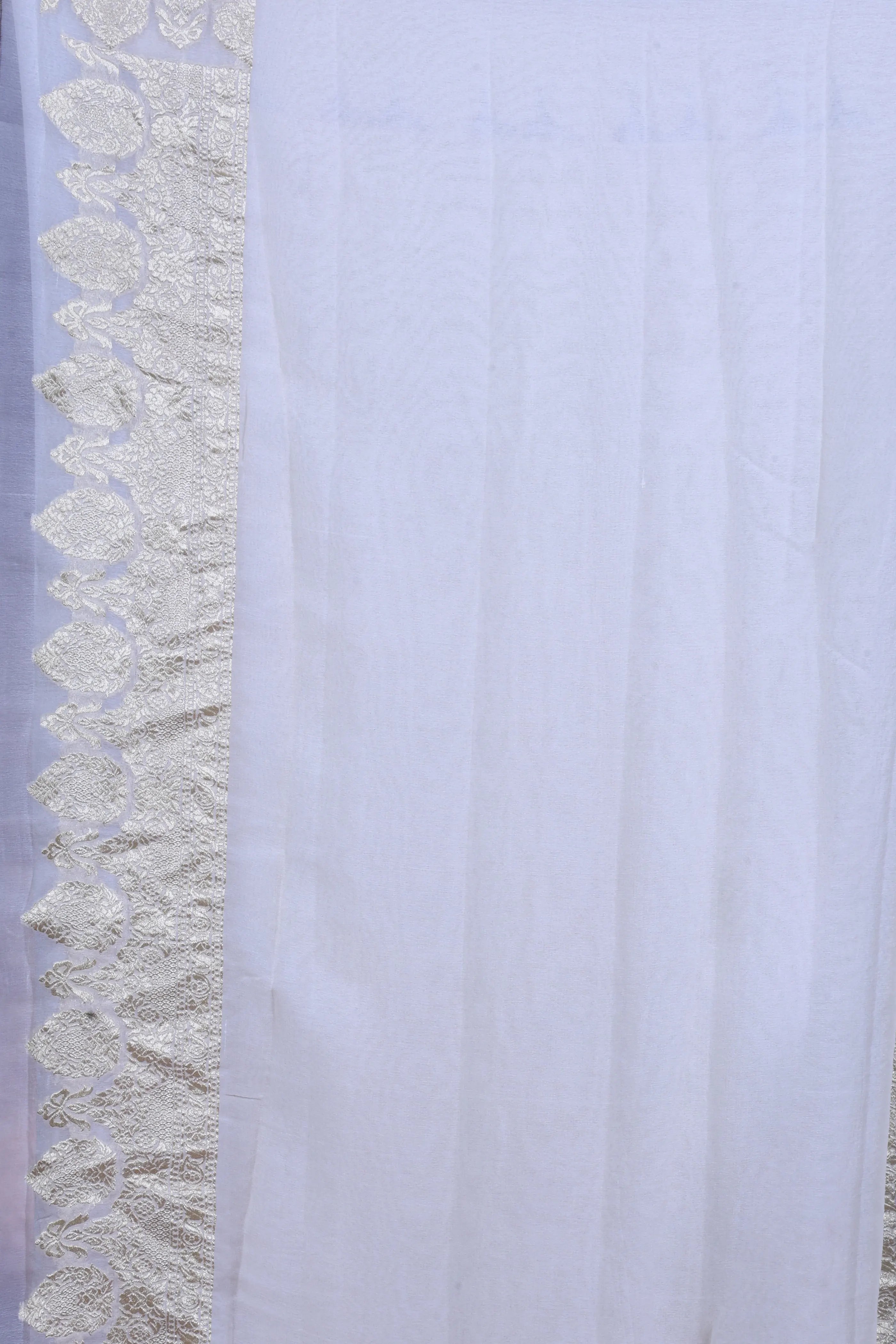 Cream Georgette Banarasi Saree With Blouse Piece