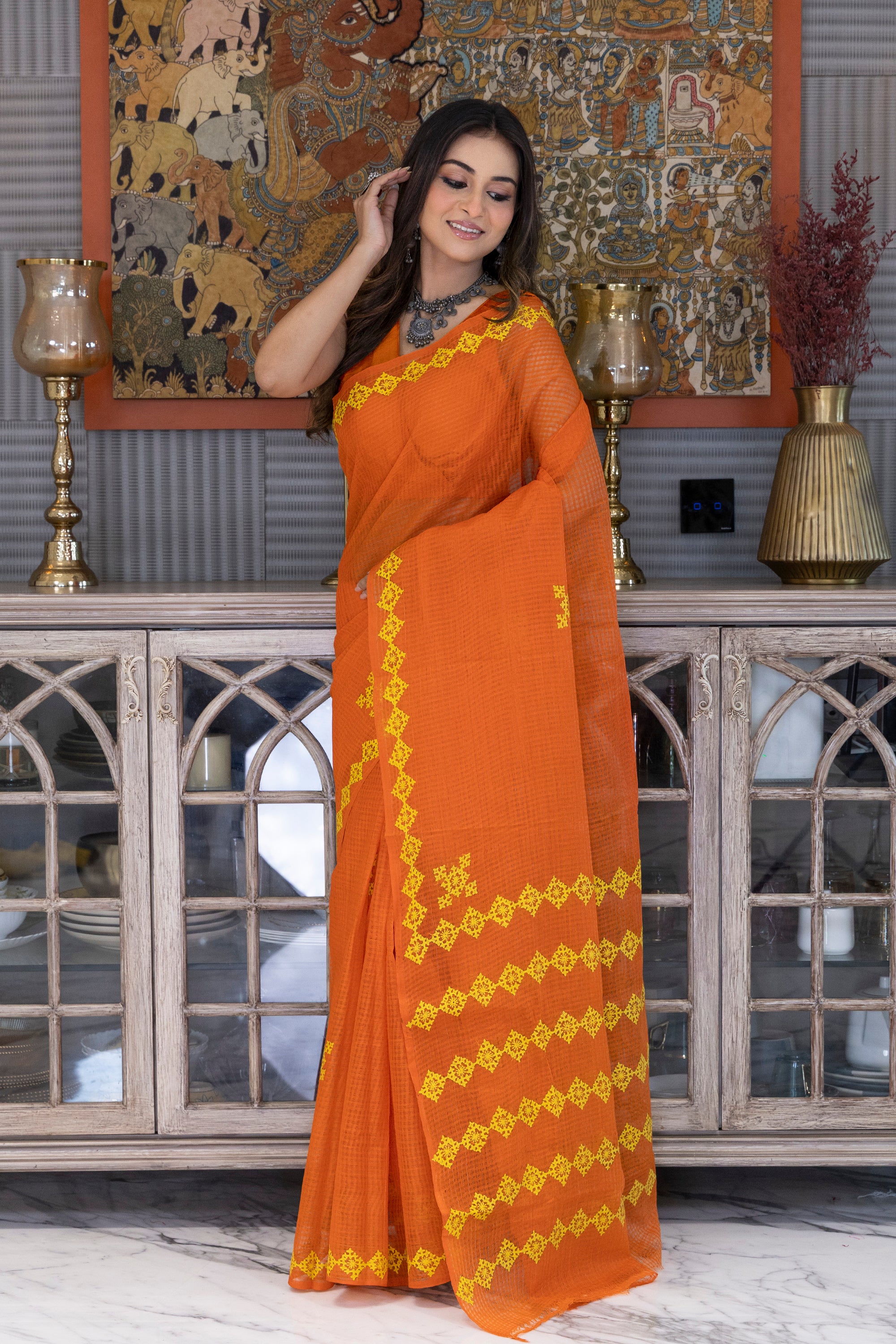 Resham Check Hand Gujarati