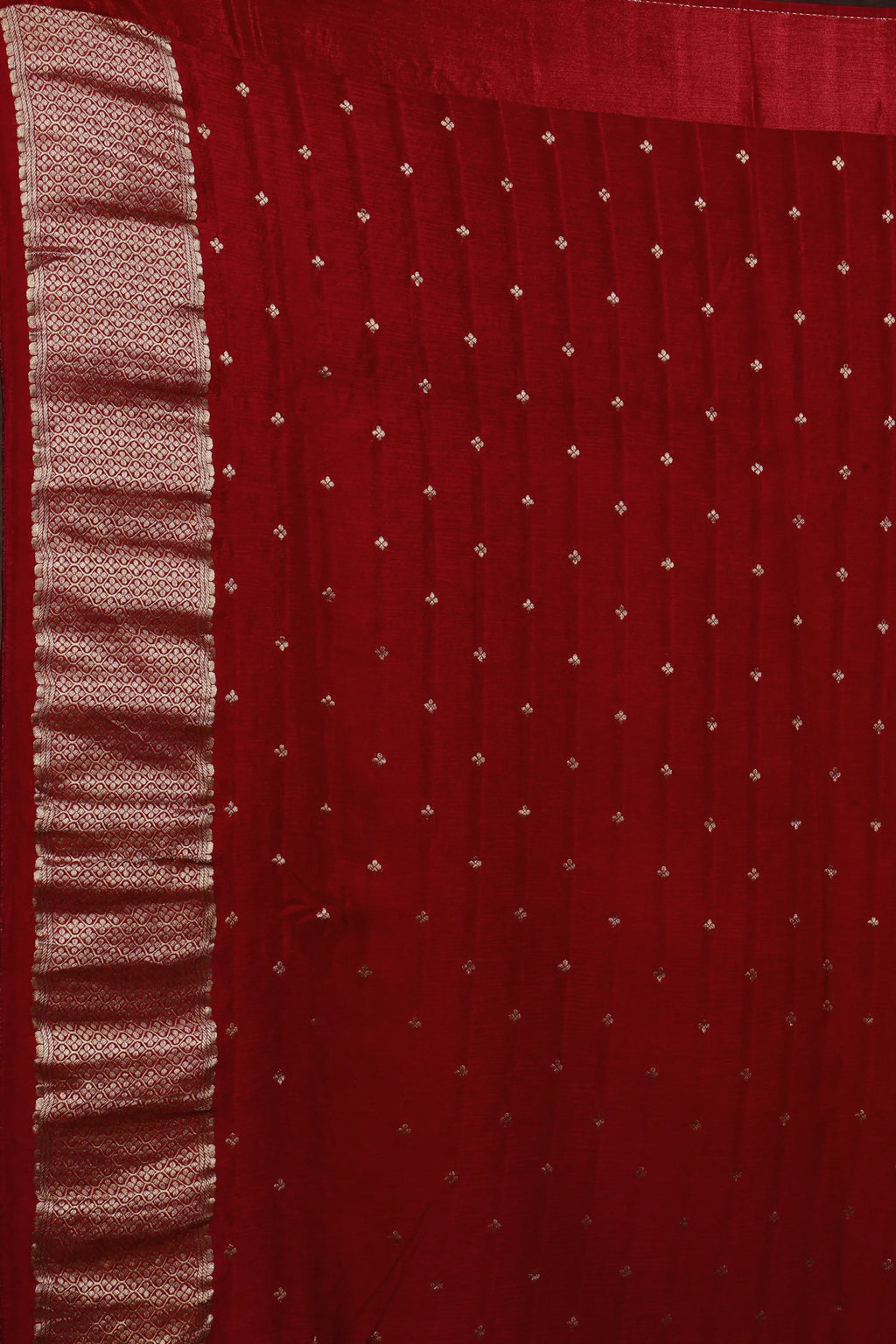 Reddish Maroon Semi Mashru Banarasi Saree With Blouse Piece