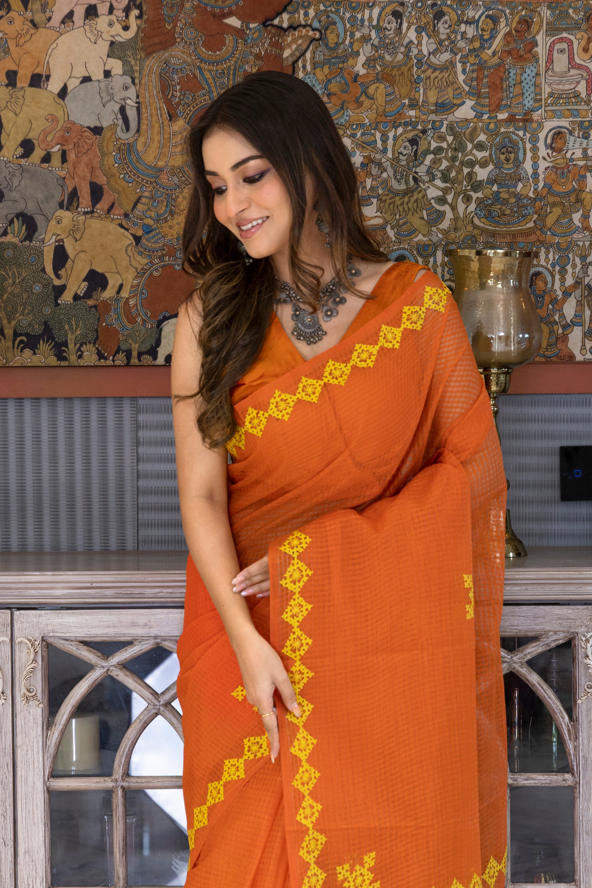 Resham Check Hand Gujarati