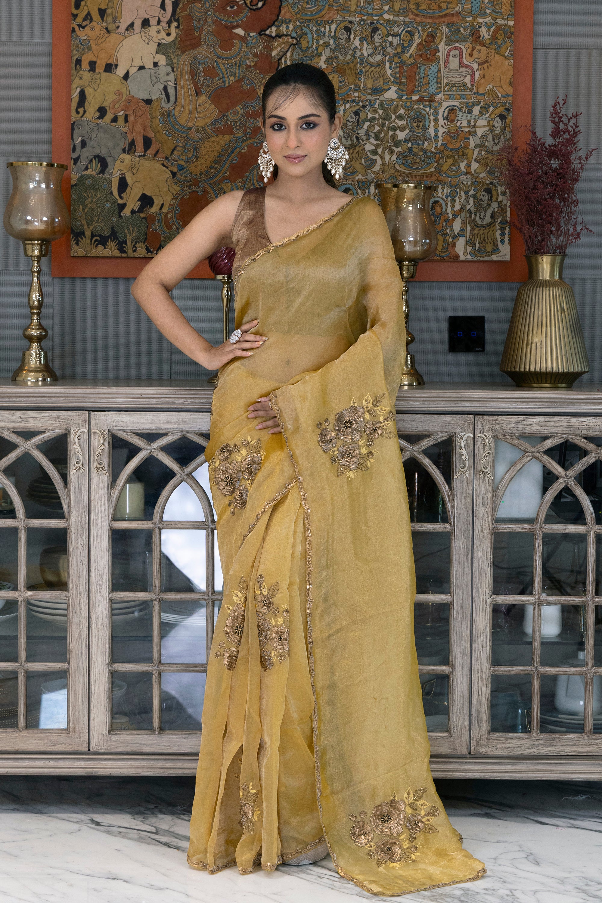 Pure Tissue Zardosi Work