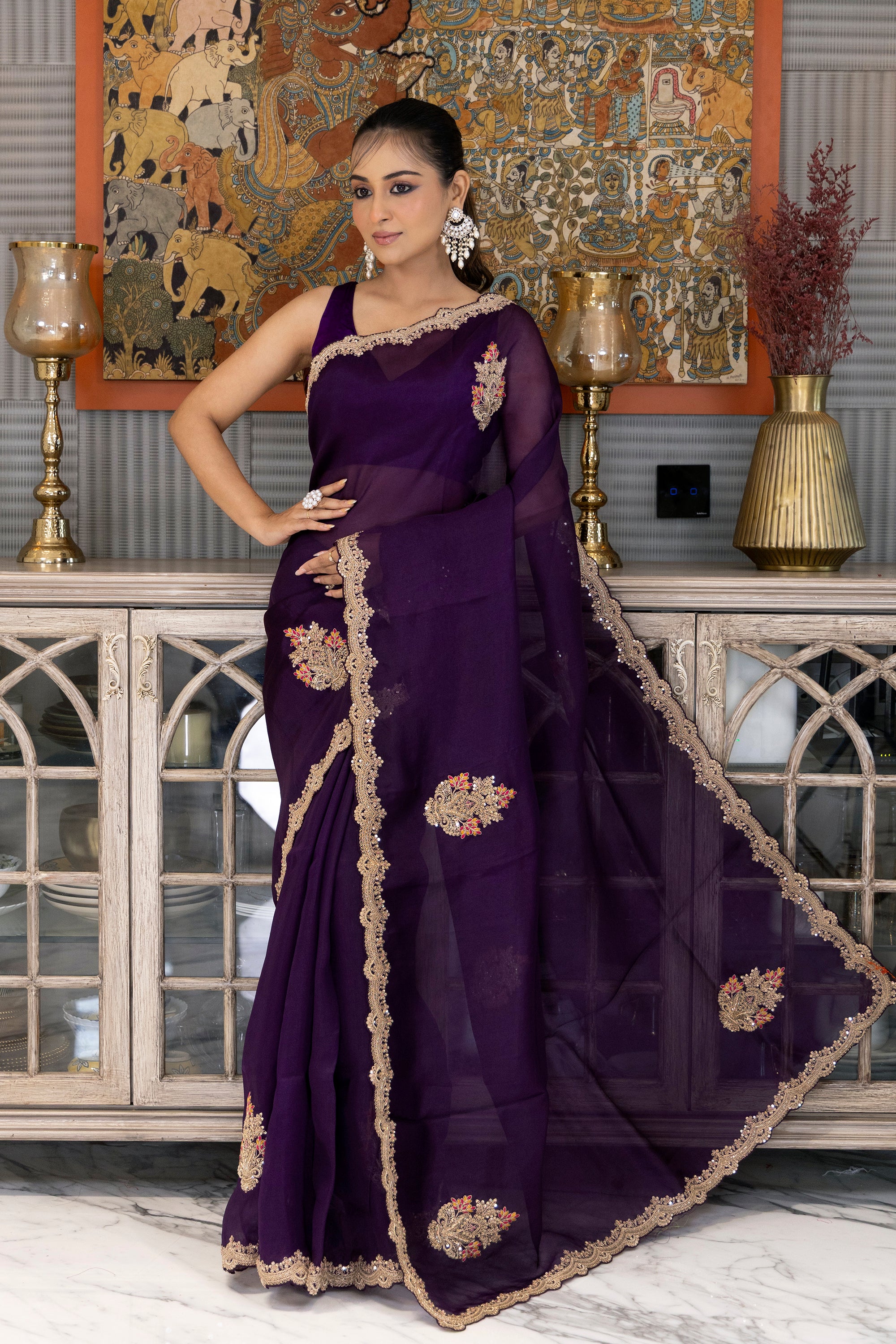 Organza Zardosi Work