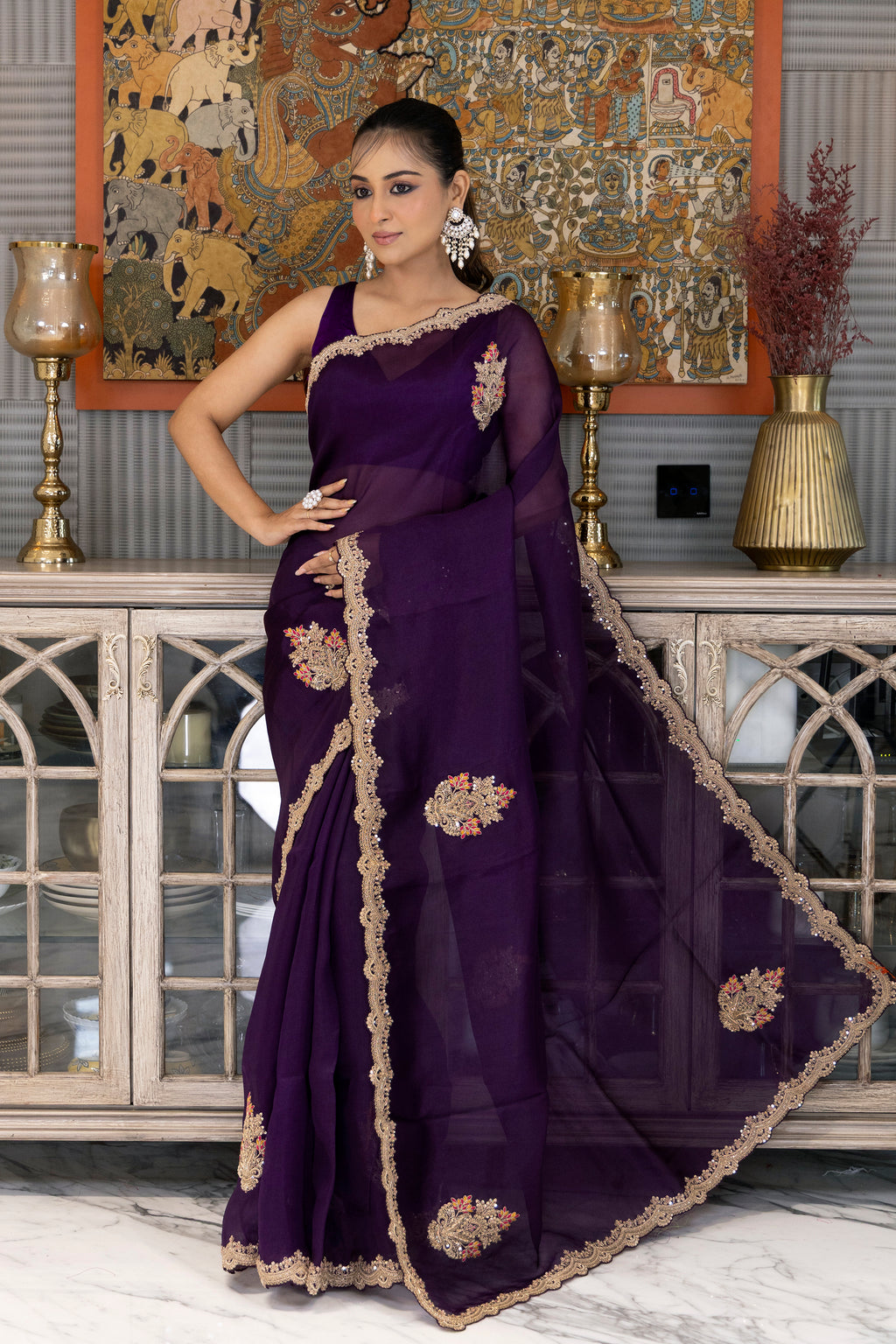 Organza Zardosi Work