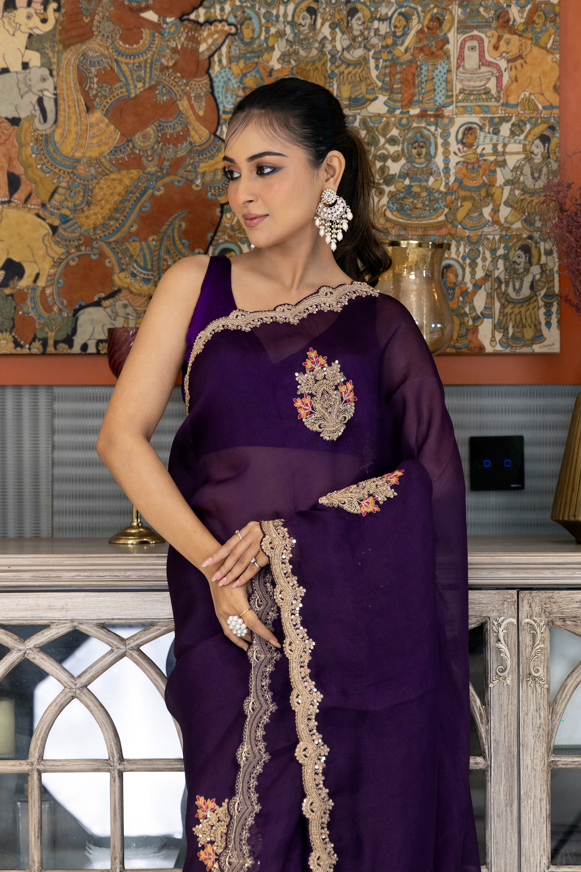 Organza Zardosi Work