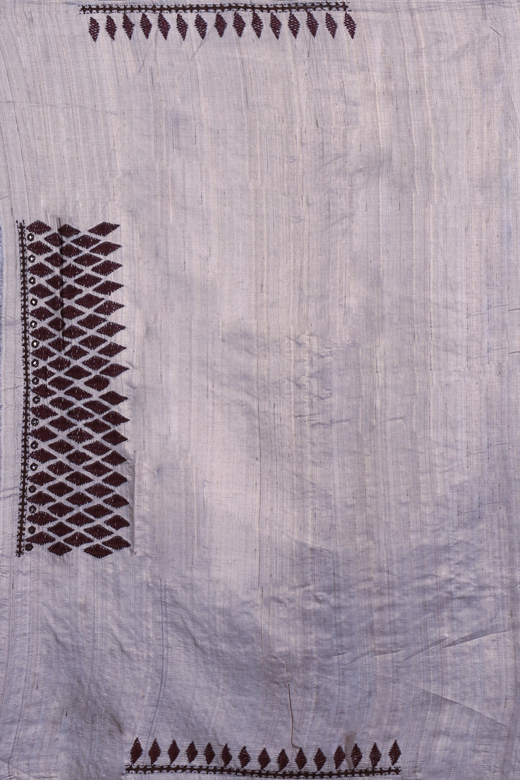 Beige Tussar Kathiyawadi Saree With Blouse Piece