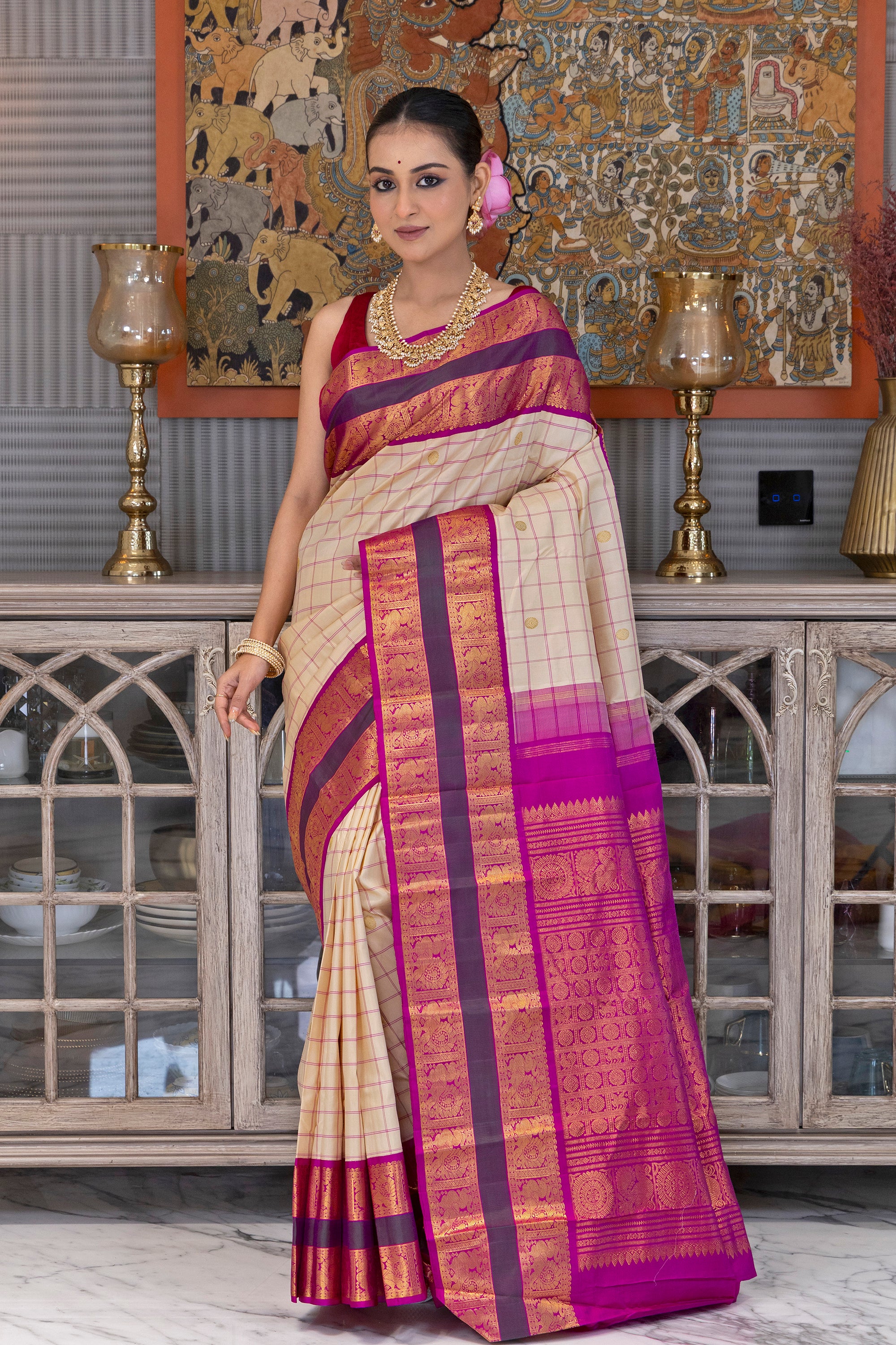 Check Silk Kanjivaram