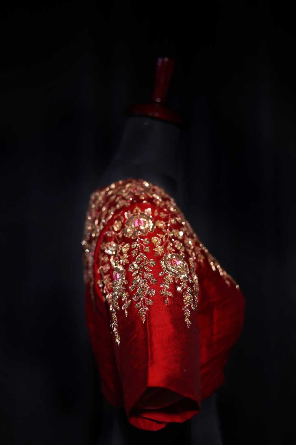 Maroon Raw Silk Blouse For Women Jaal Style Party wear